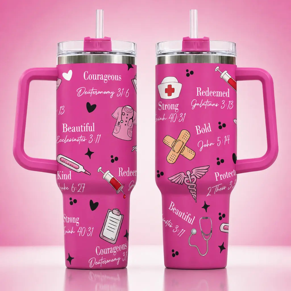 God Says I Am Nurse Bible Verse 40oz Tumbler (Made in US)