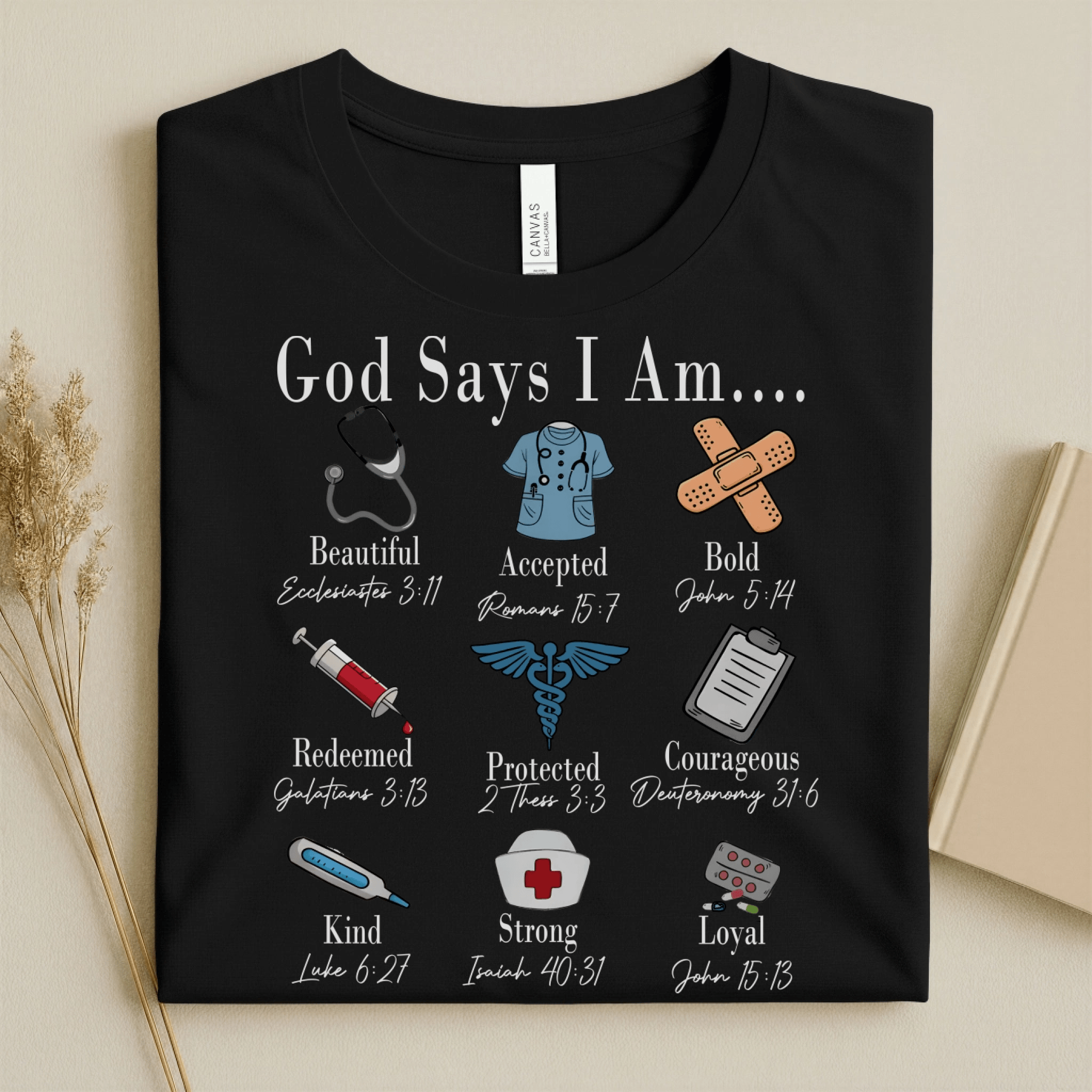 Nursehype God Says I Am Nurse Bible Verse Nurse T-Shirt