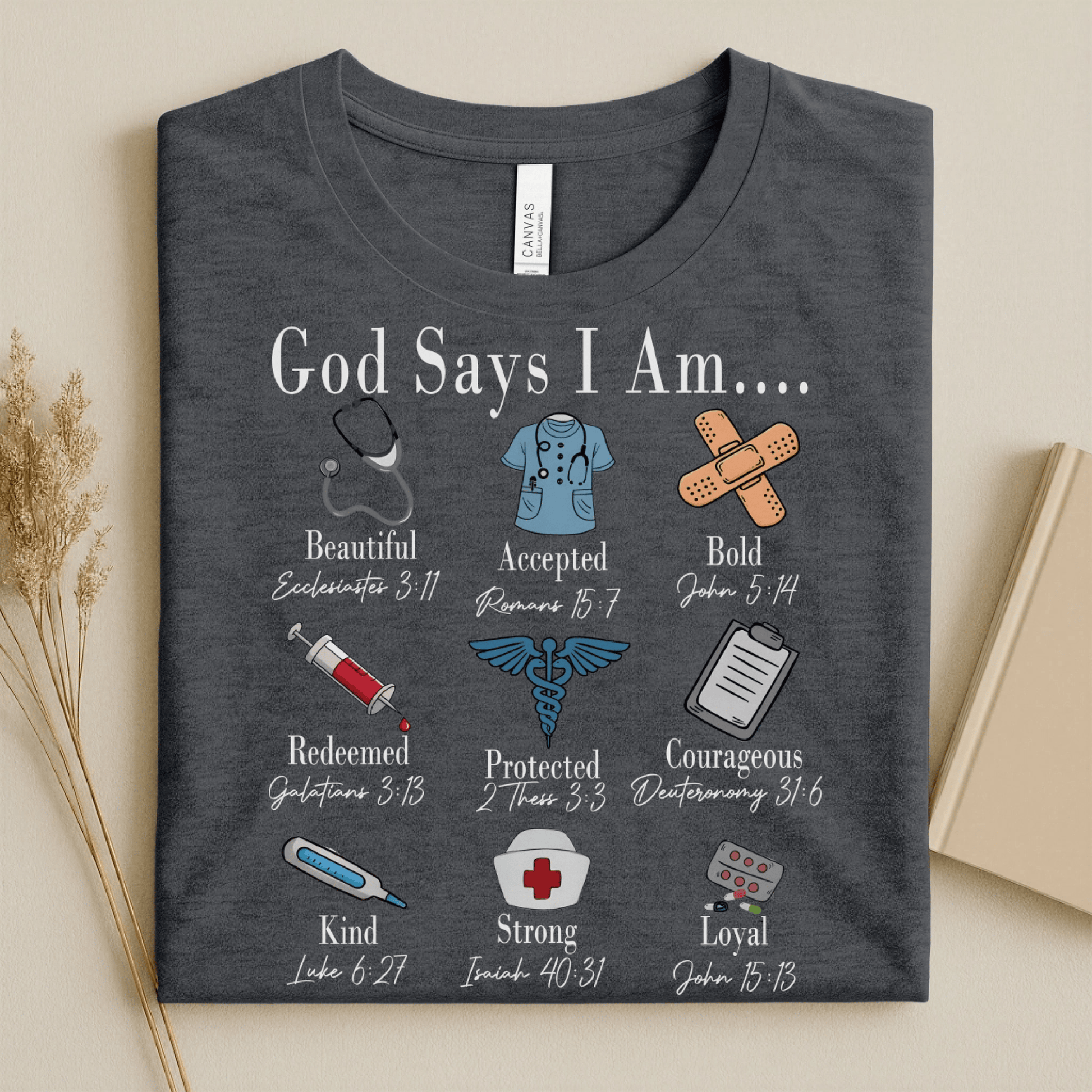 Nursehype God Says I Am Nurse Bible Verse Nurse T-Shirt