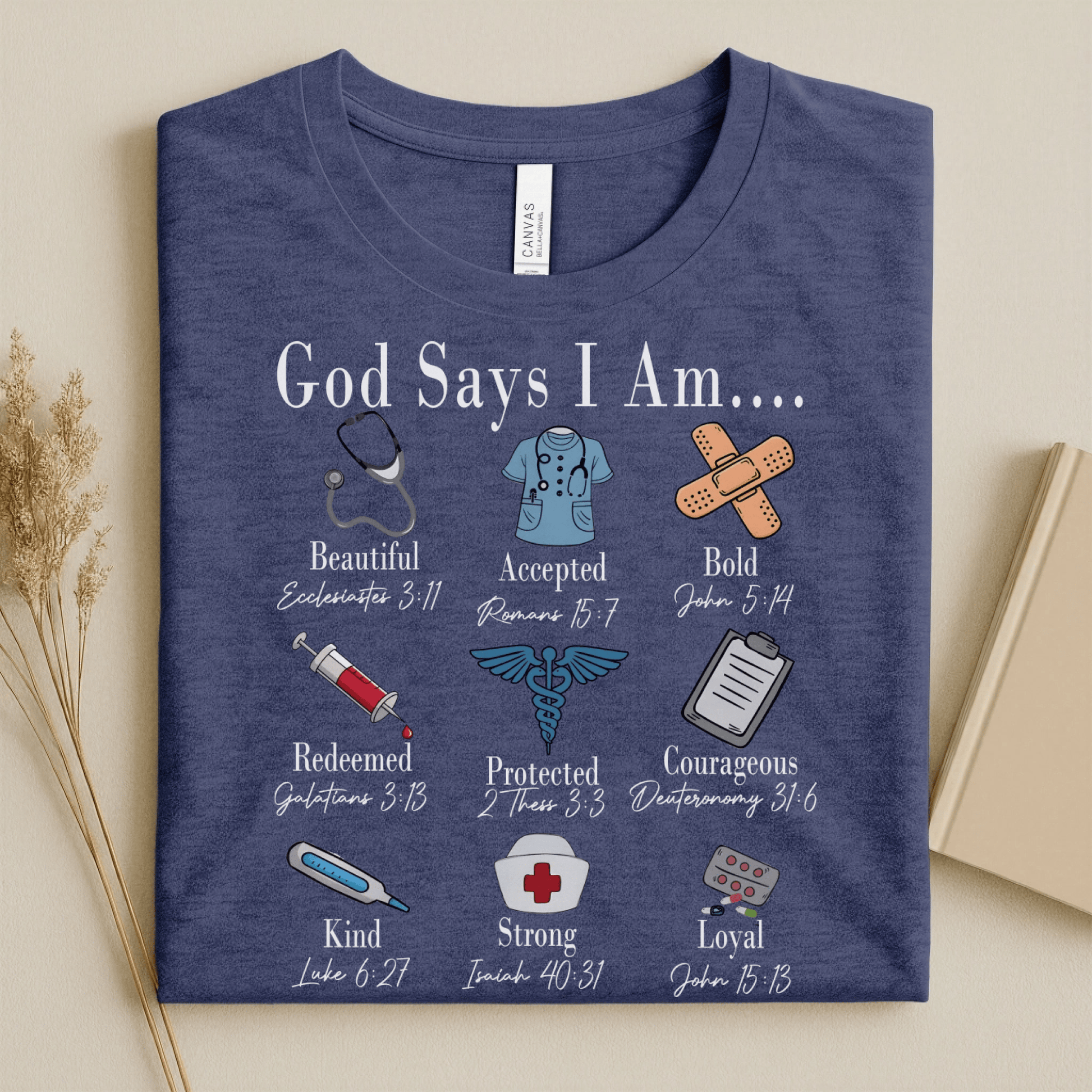 Nursehype God Says I Am Nurse Bible Verse Nurse T-Shirt
