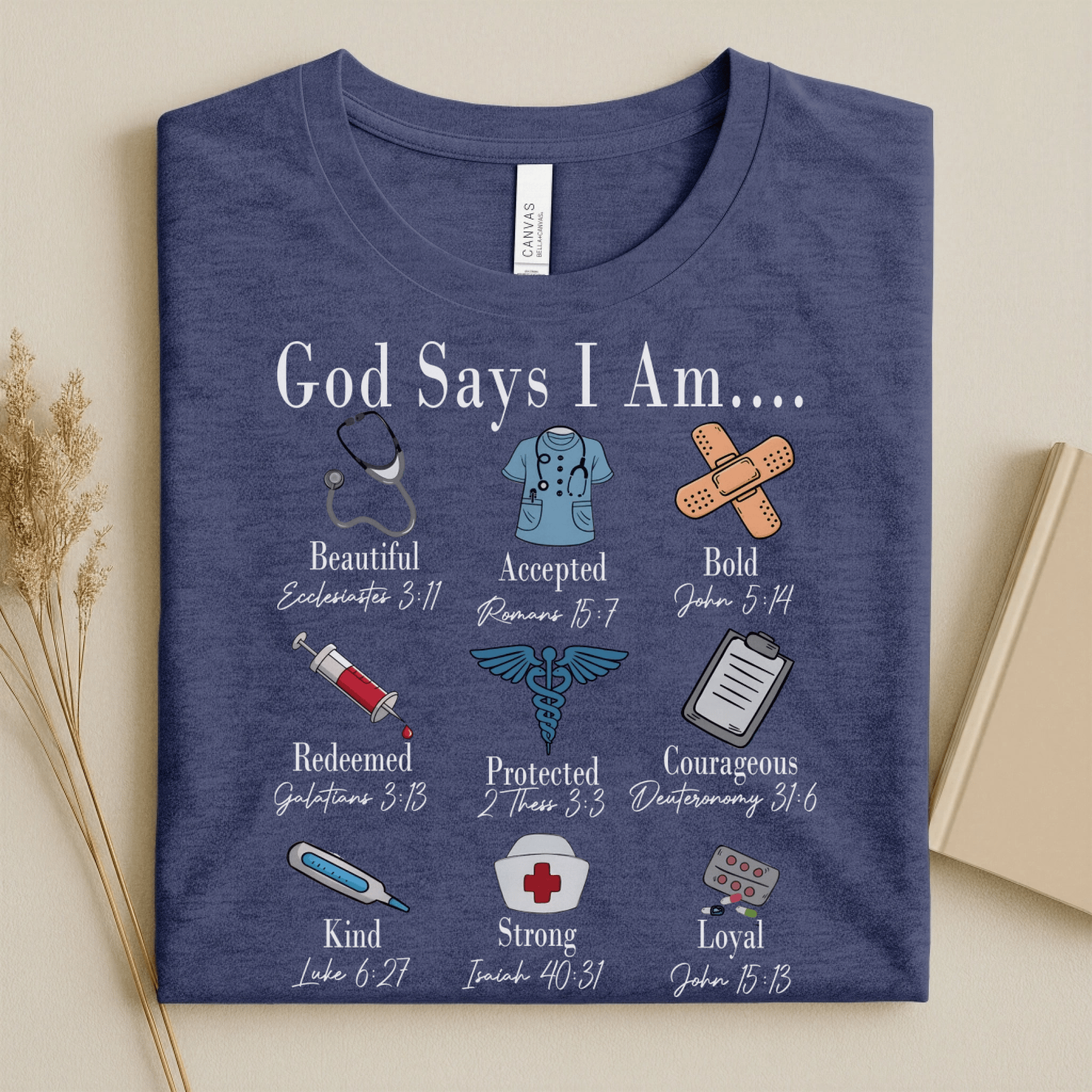 Nursehype God Says I Am Nurse Bible Verse Nurse T-Shirt