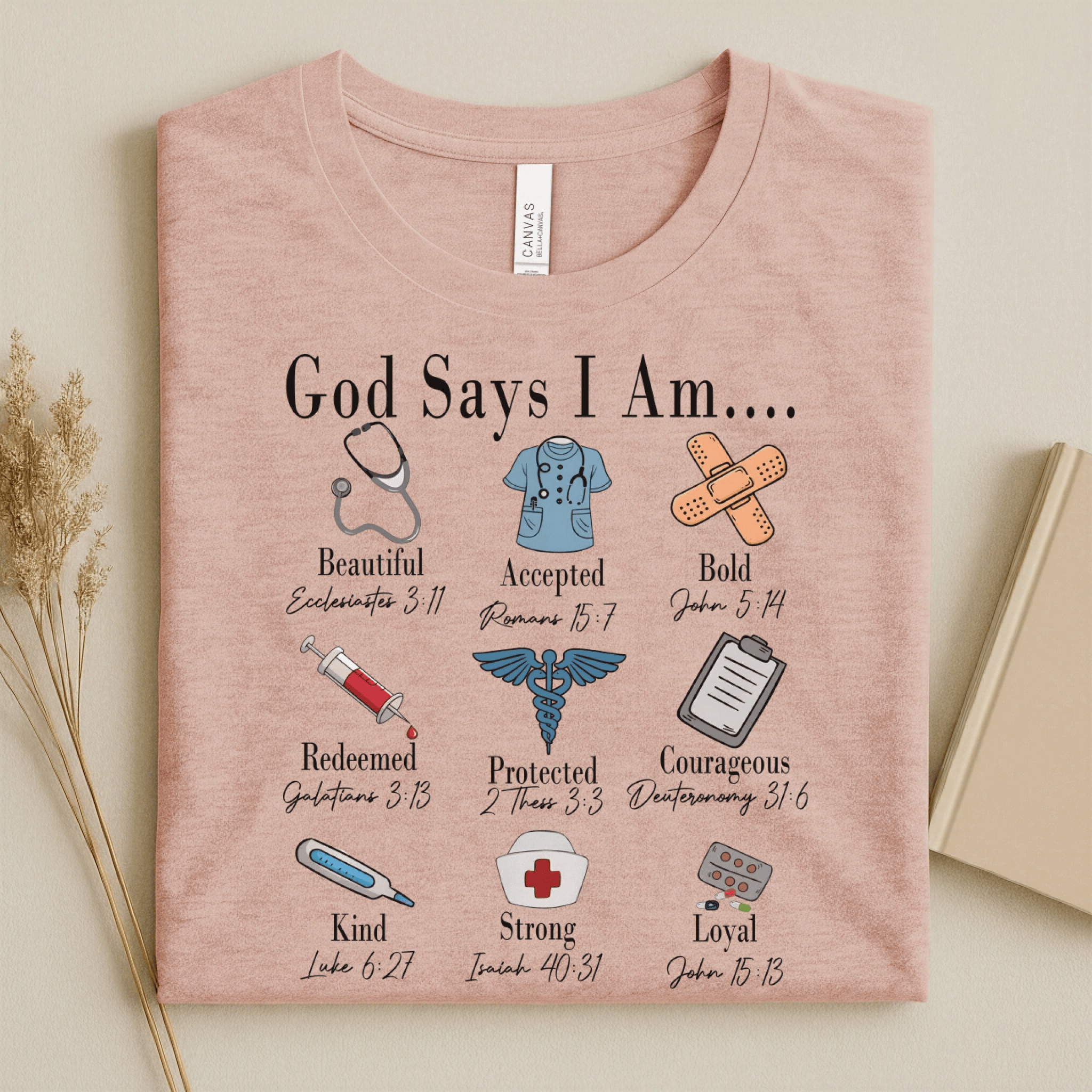 Nursehype God Says I Am Nurse Bible Verse Nurse T-Shirt