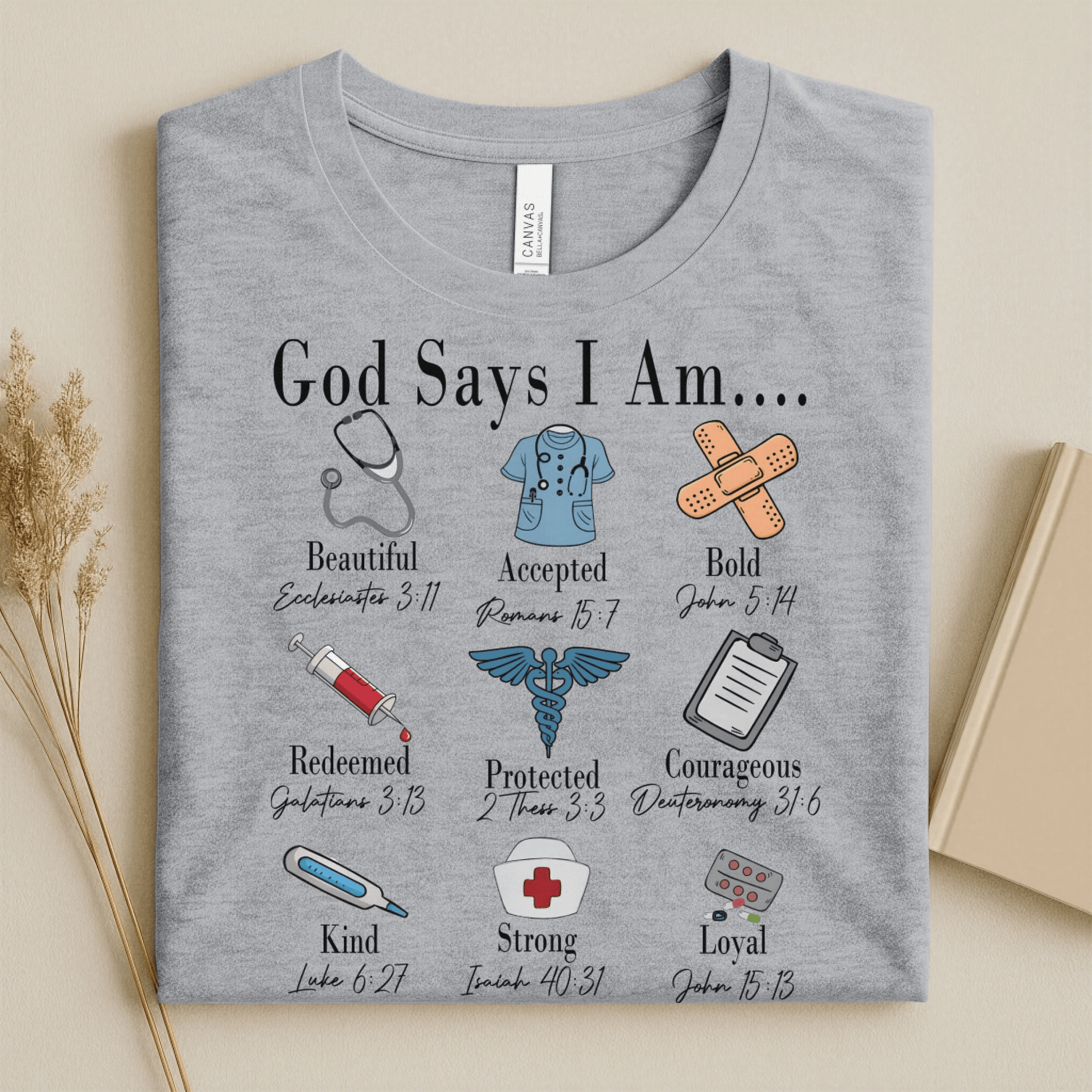 Nursehype God Says I Am Nurse Bible Verse Nurse T-Shirt