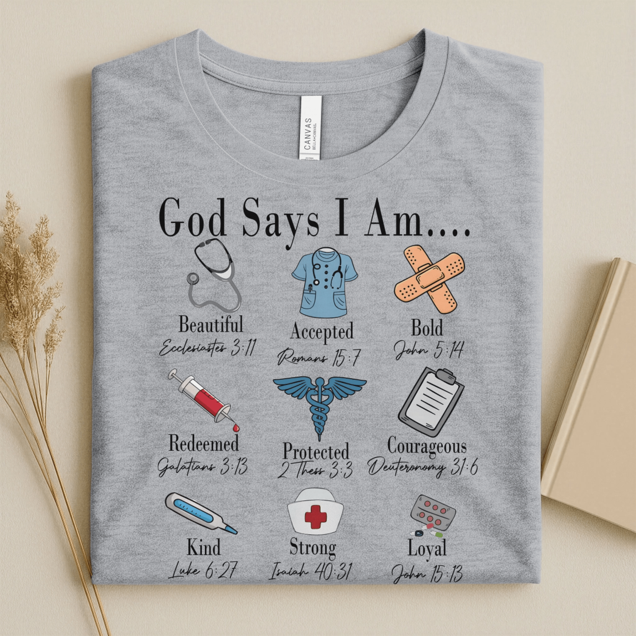 Nursehype God Says I Am Nurse Bible Verse Nurse T-Shirt