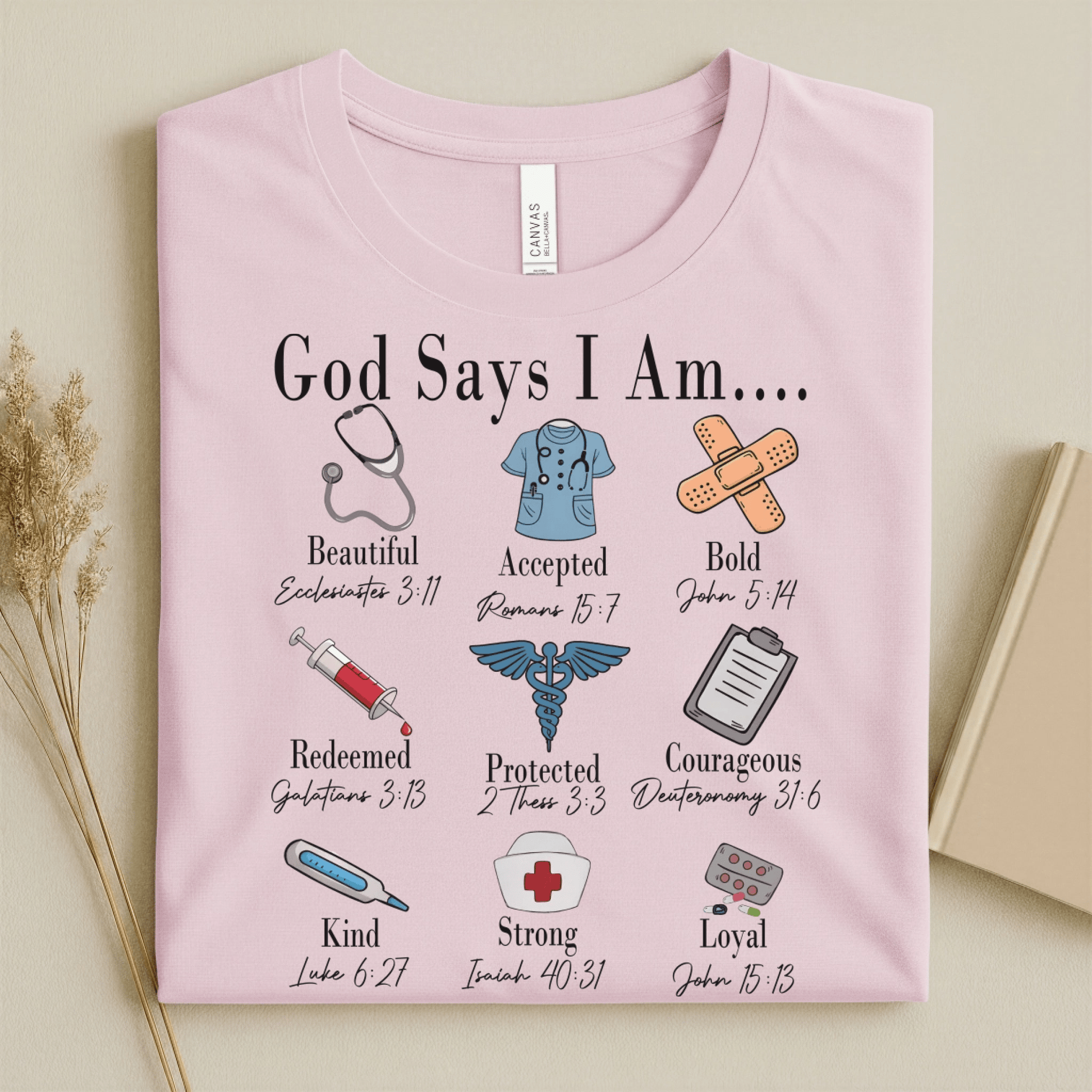 Nursehype God Says I Am Nurse Bible Verse Nurse T-Shirt