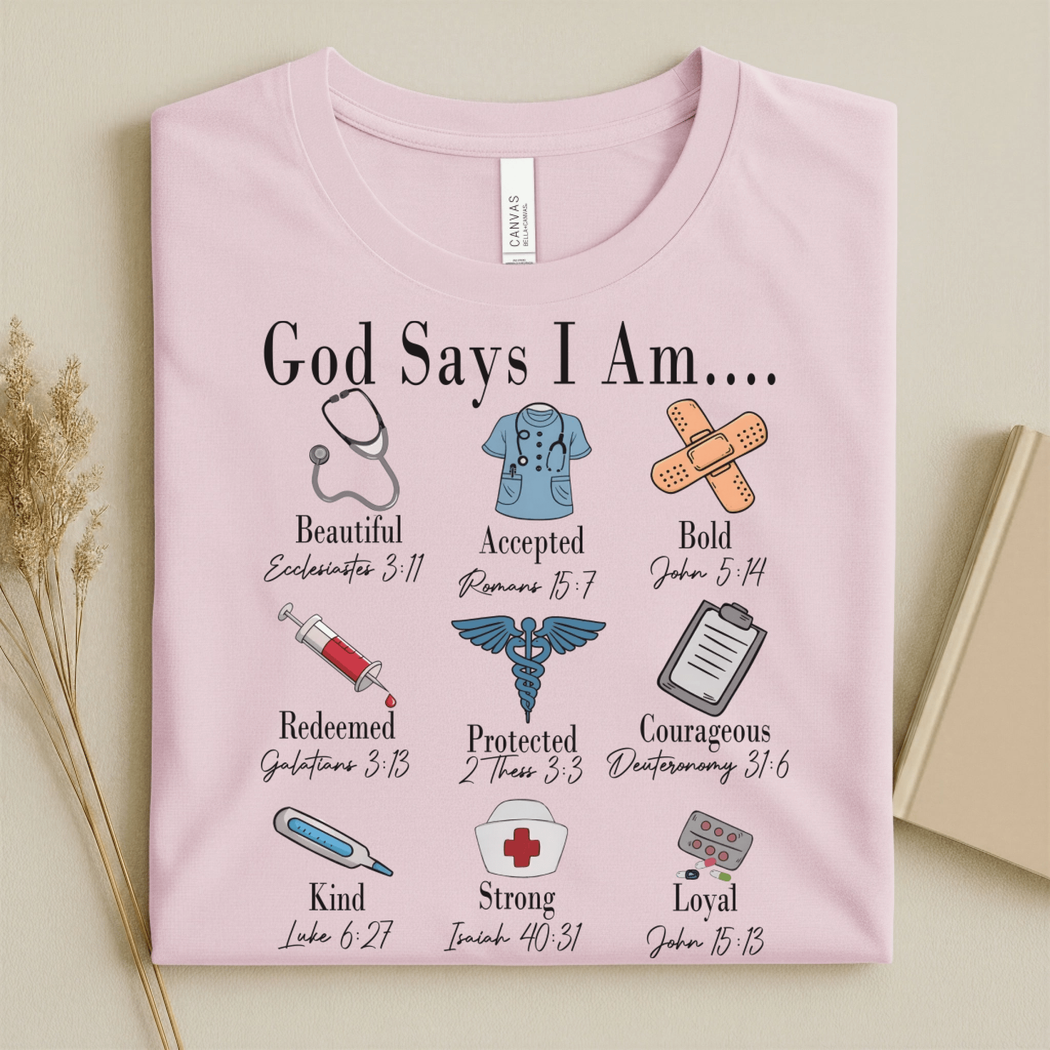 Nursehype God Says I Am Nurse Bible Verse Nurse T-Shirt