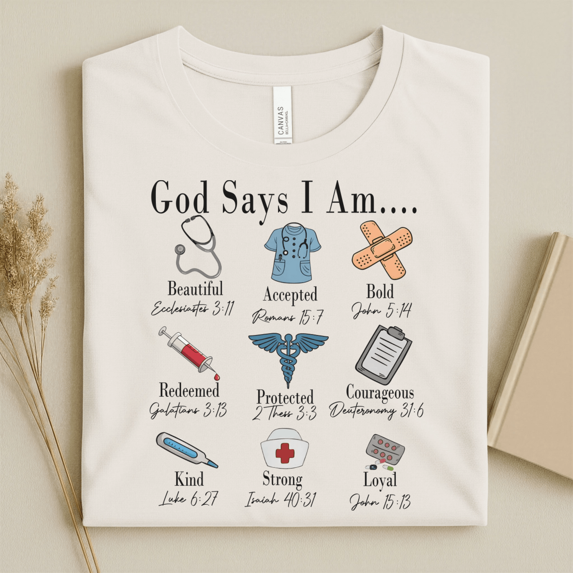 Nursehype God Says I Am Nurse Bible Verse Nurse T-Shirt