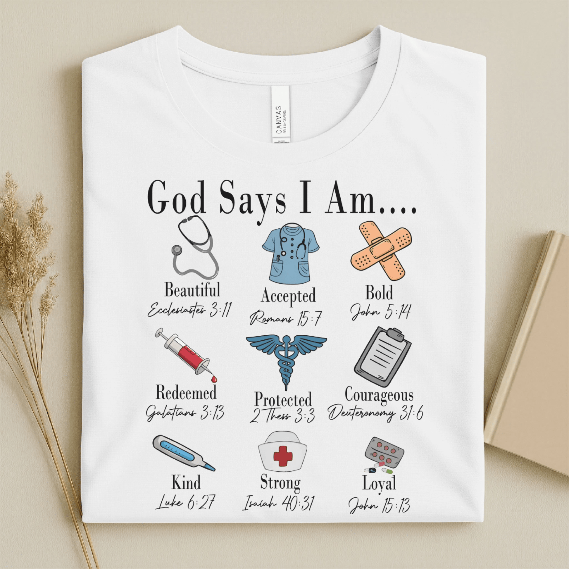 Nursehype God Says I Am Nurse Bible Verse Nurse T-Shirt