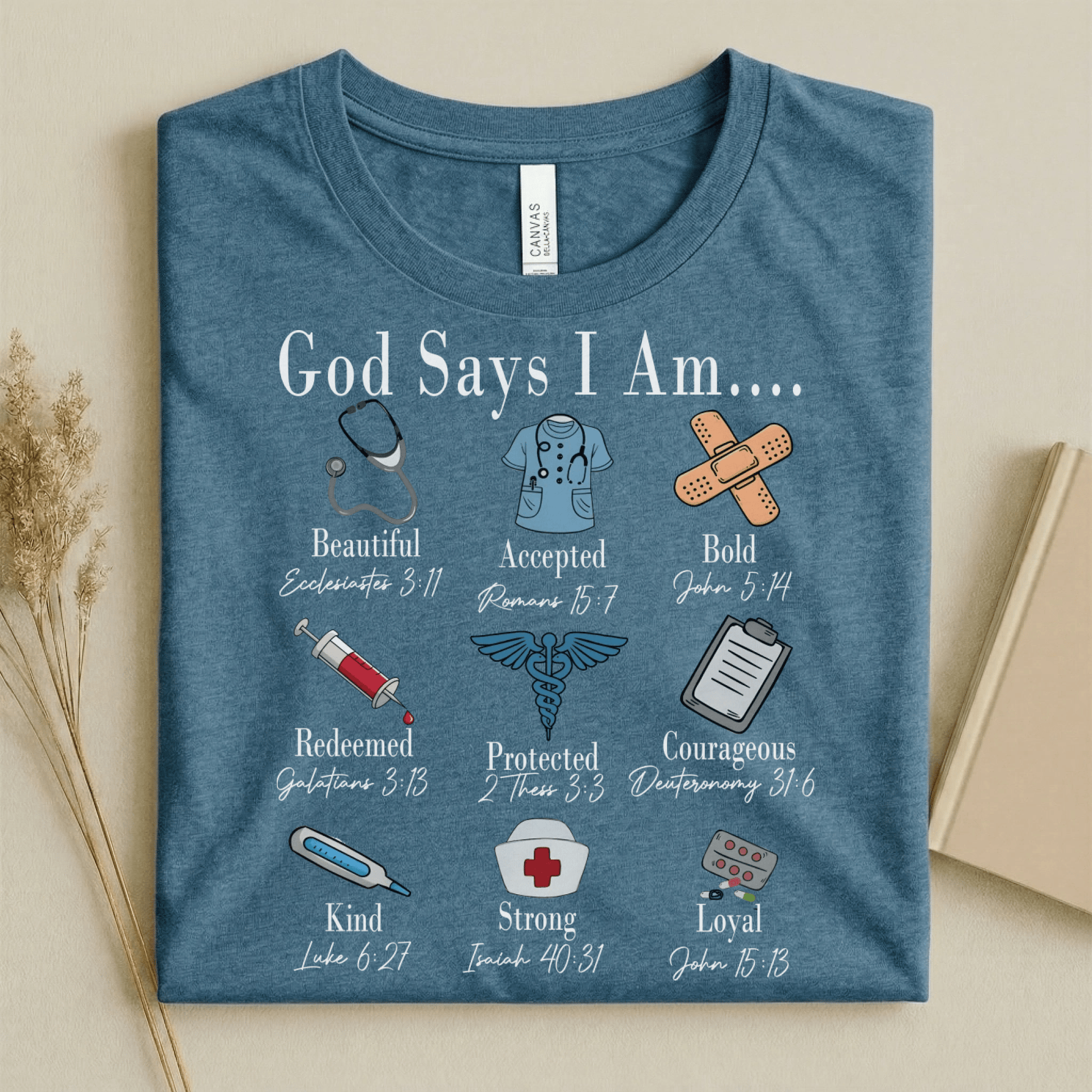 Nursehype God Says I Am Nurse Bible Verse Nurse T-Shirt