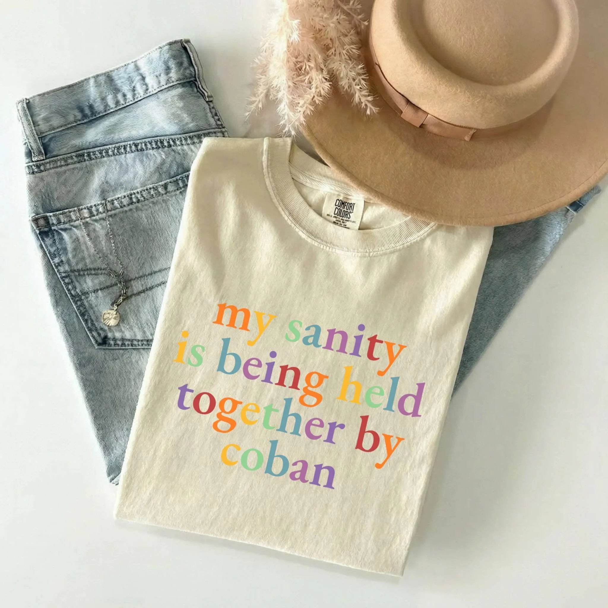 My Sanity Held Together By Coban Colorful Nurse Comfort Colors Tee