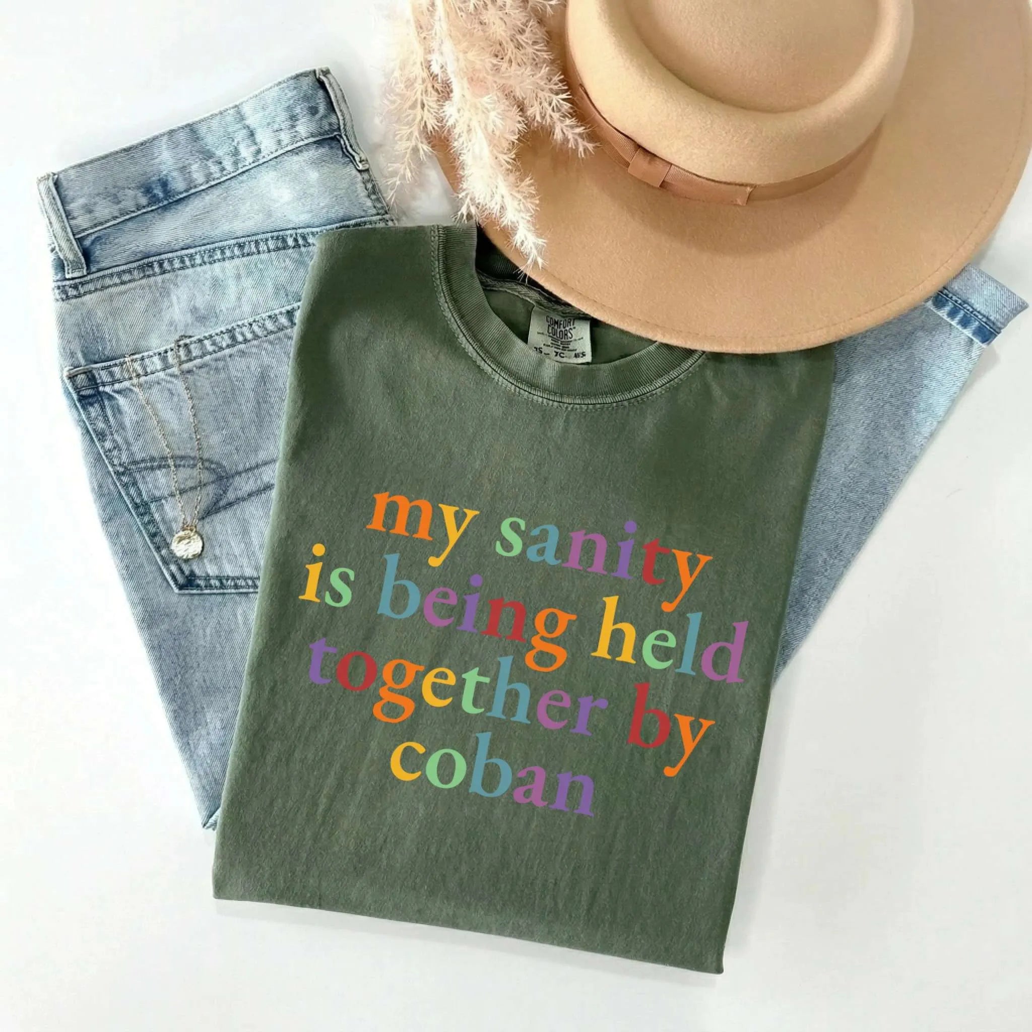 My Sanity Held Together By Coban Colorful Nurse Comfort Colors Tee