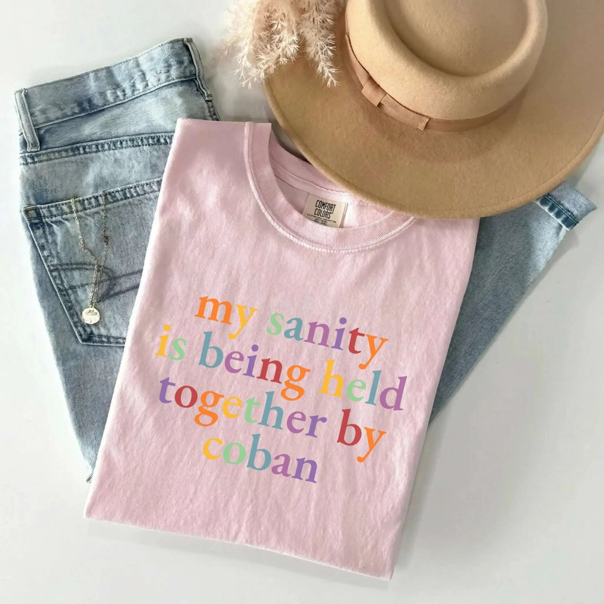 My Sanity Held Together By Coban Colorful Nurse Comfort Colors Tee