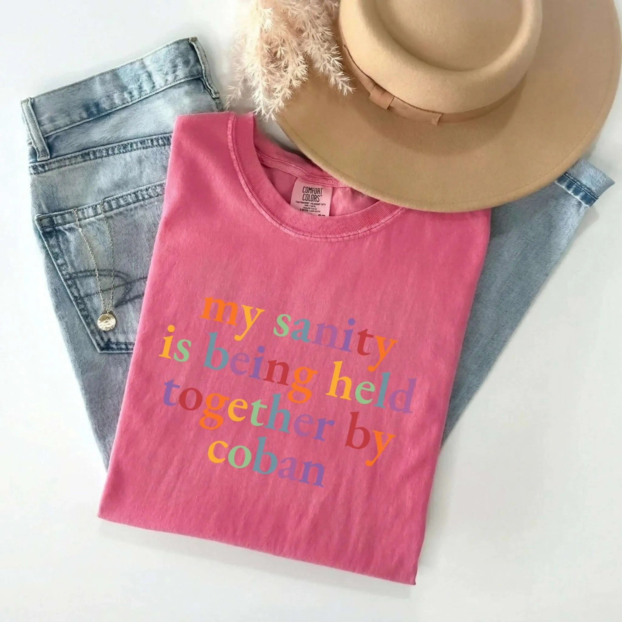 My Sanity Held Together By Coban Colorful Nurse Comfort Colors Tee