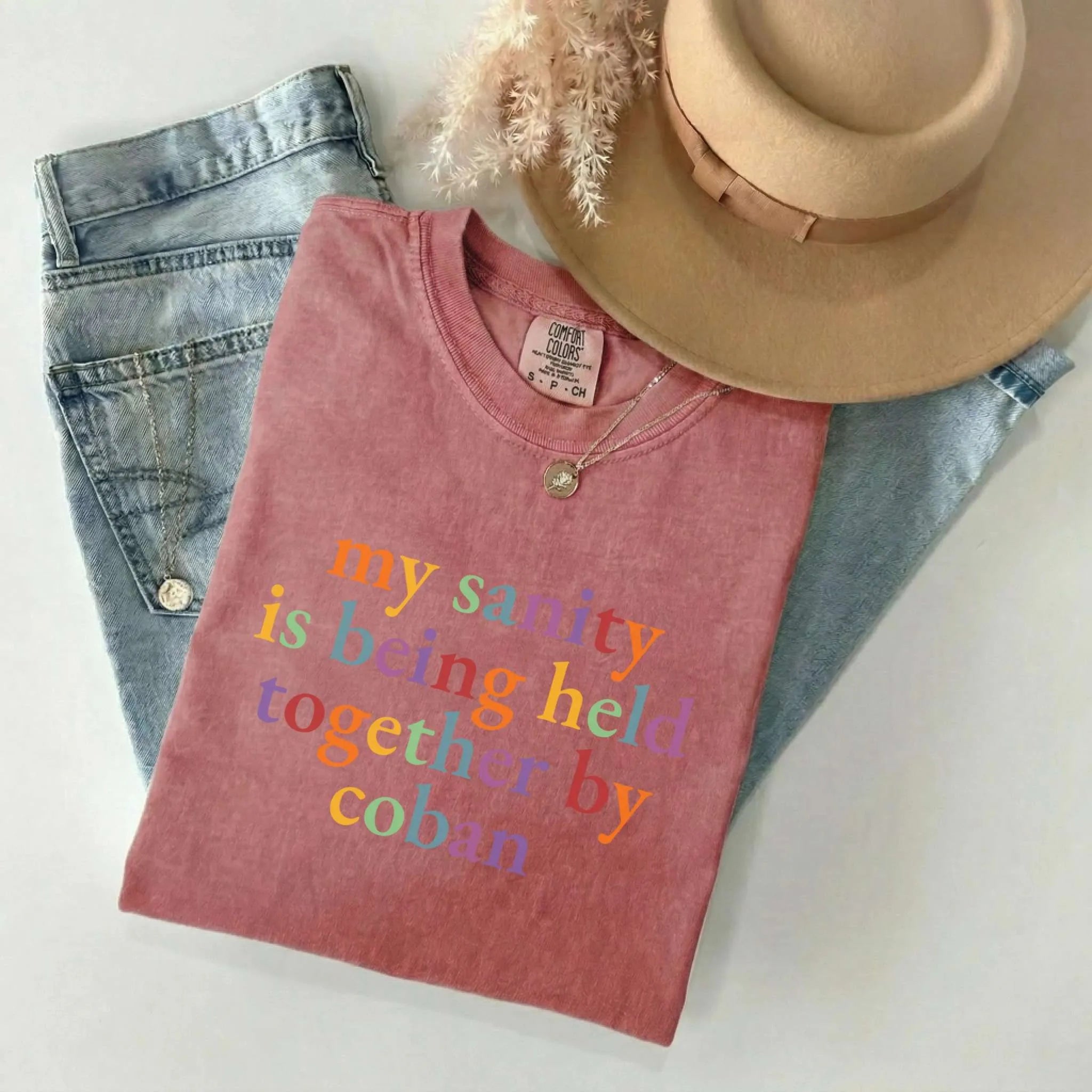 My Sanity Held Together By Coban Colorful Nurse Comfort Colors Tee