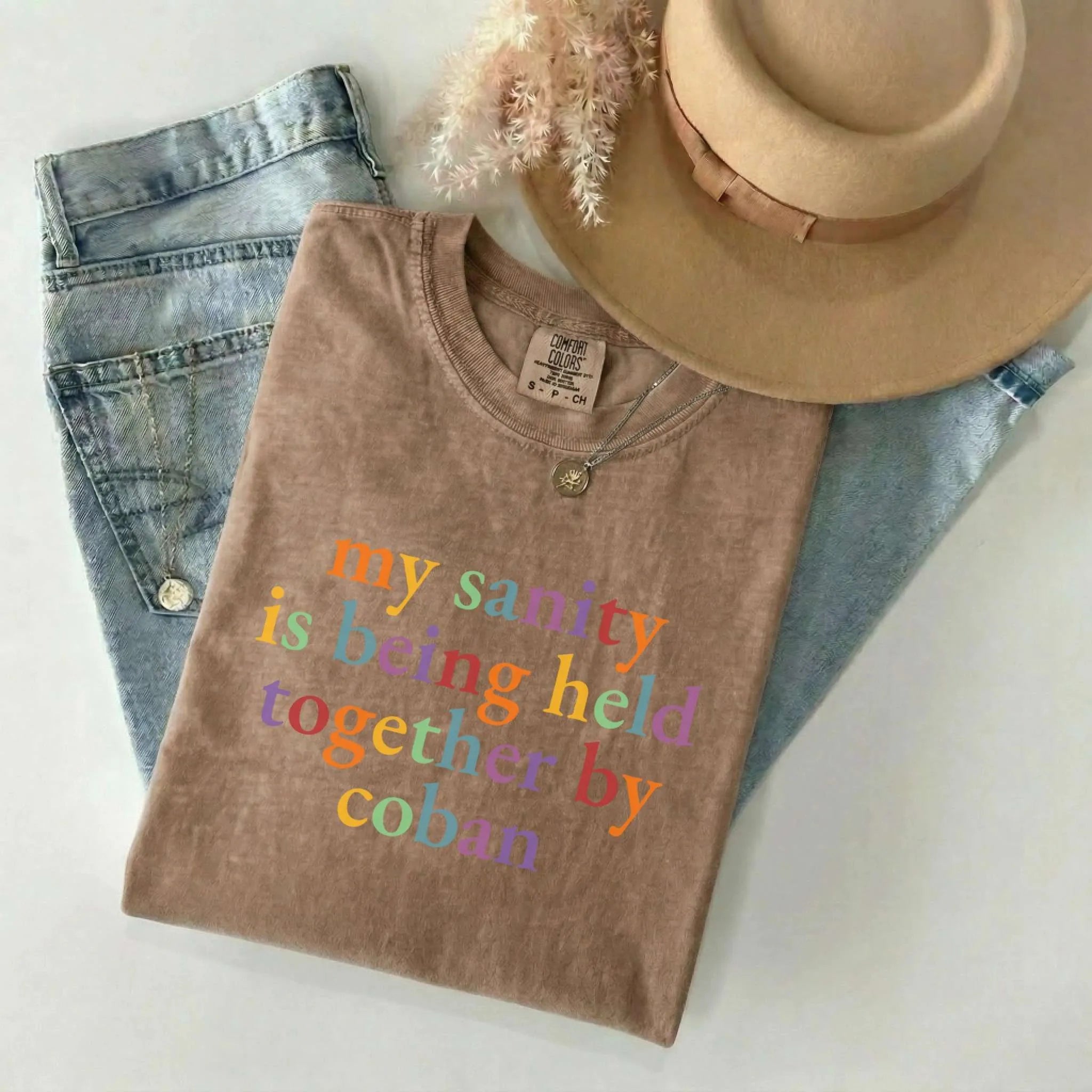 My Sanity Held Together By Coban Colorful Nurse Comfort Colors Tee