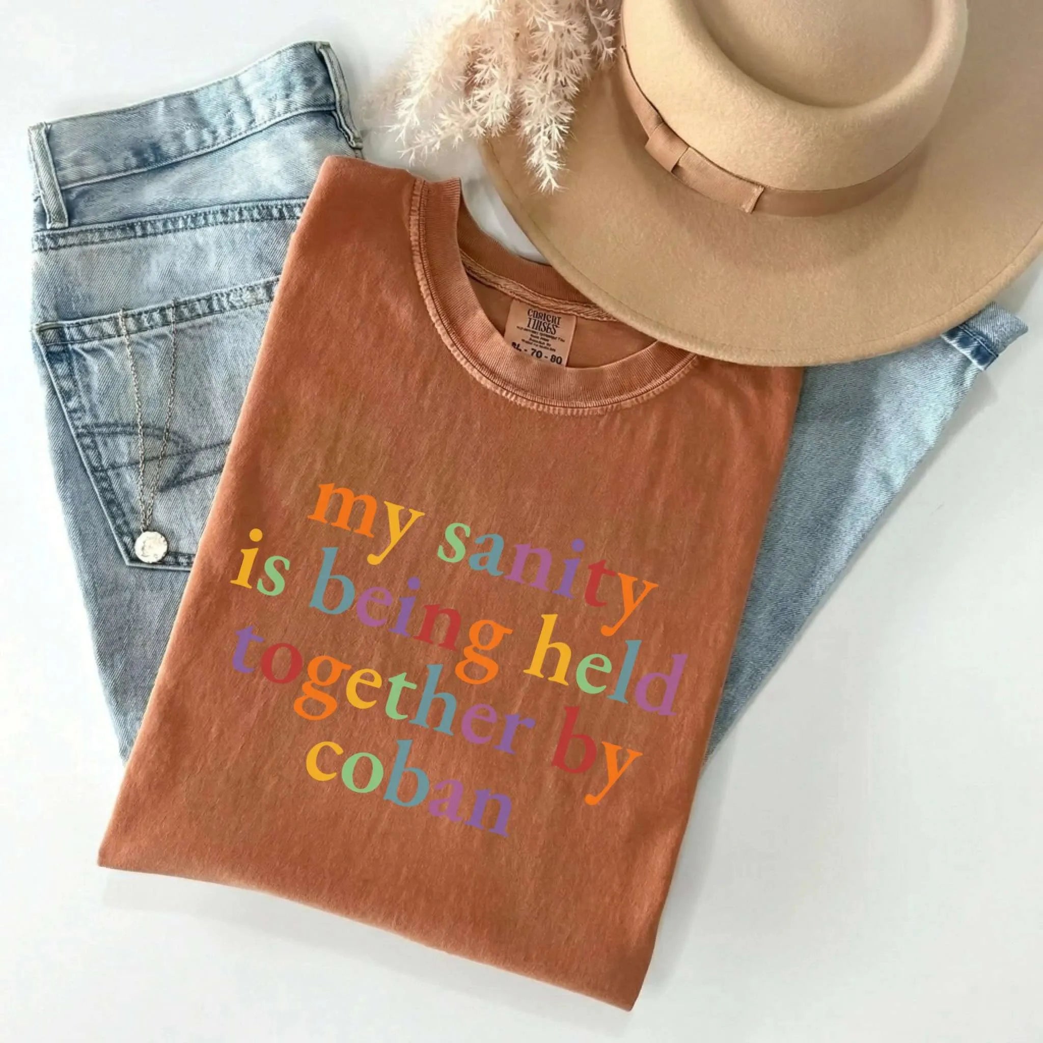 My Sanity Held Together By Coban Colorful Nurse Comfort Colors Tee