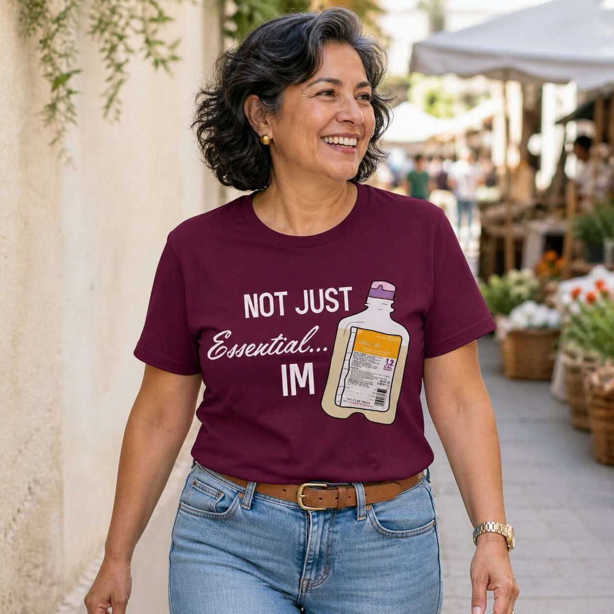 Not Just Essential I'm Vital AF Funny Nurse T-Shirt