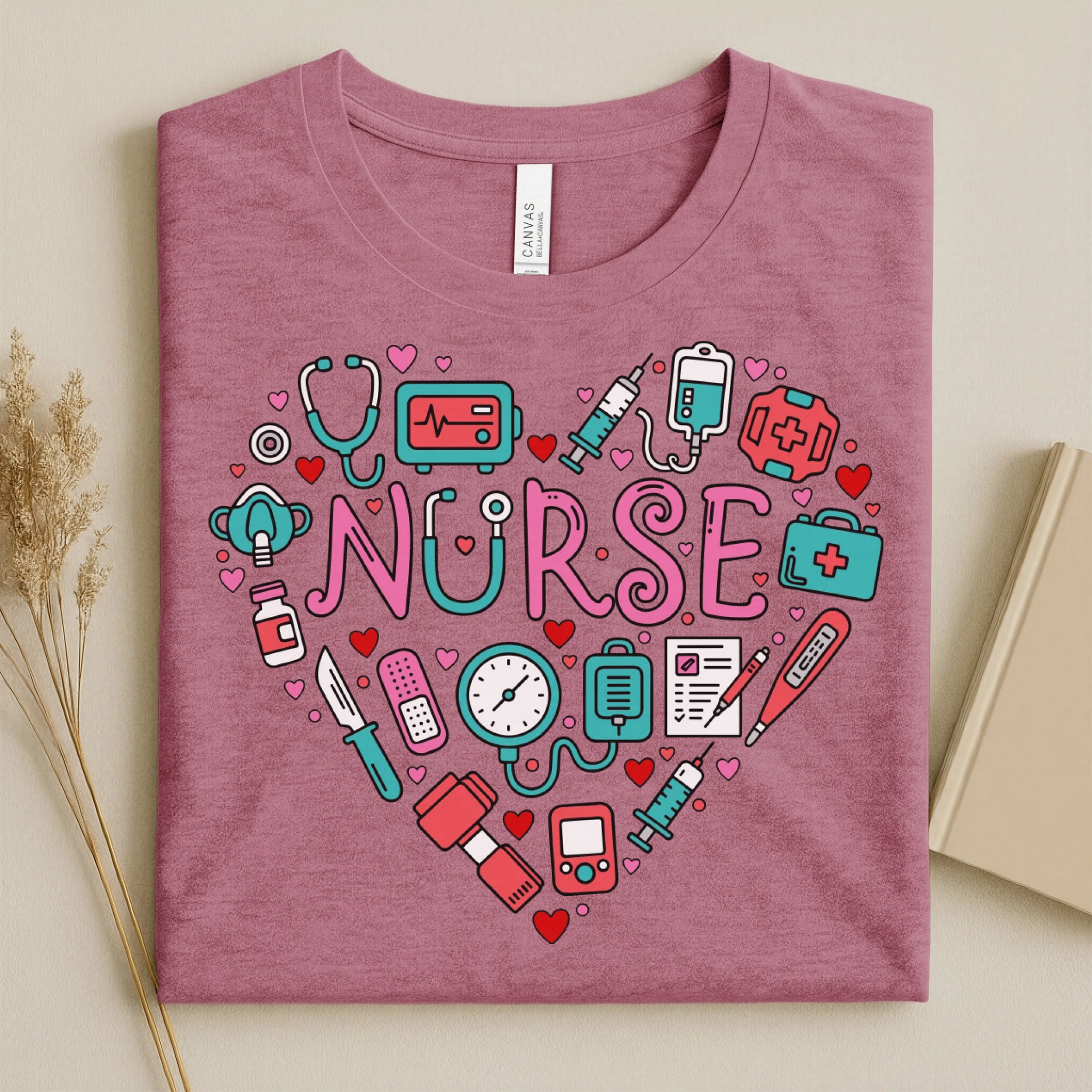 Nurse Heart Medical Icons Nurse T-Shirt