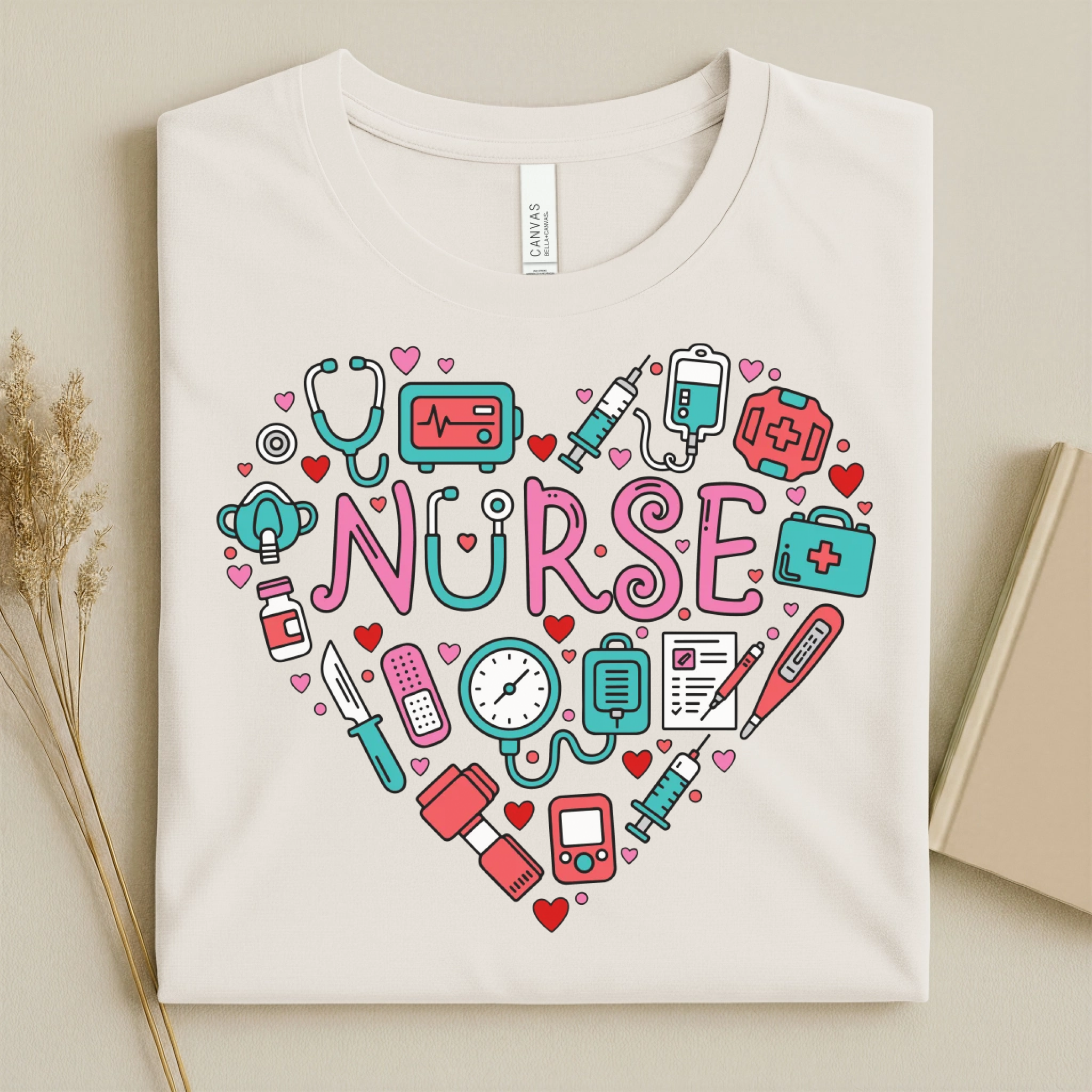 Nurse Heart Medical Icons Nurse T-Shirt
