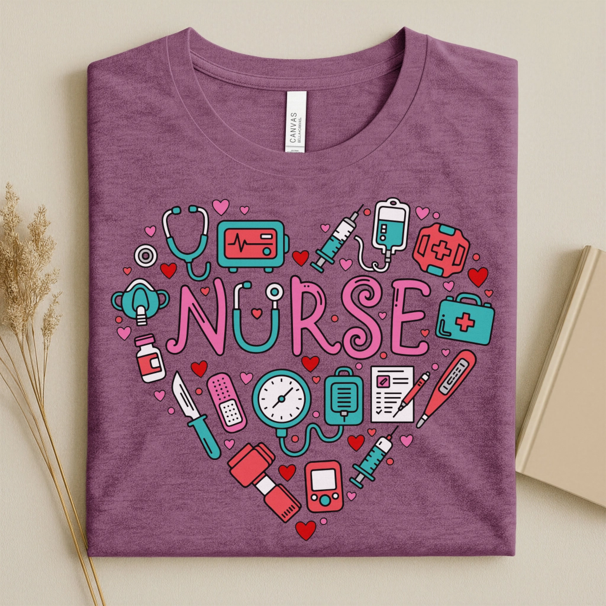 Nurse Heart Medical Icons Nurse T-Shirt