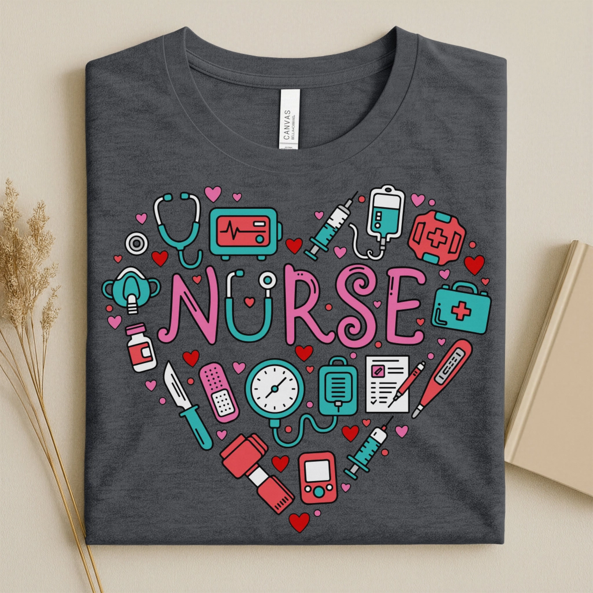 Nurse Heart Medical Icons Nurse T-Shirt