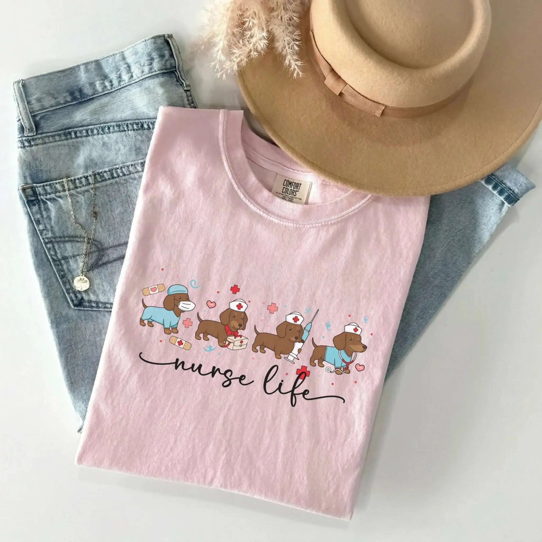 Nurse Life Dachshund Dog Comfort Colors Tee