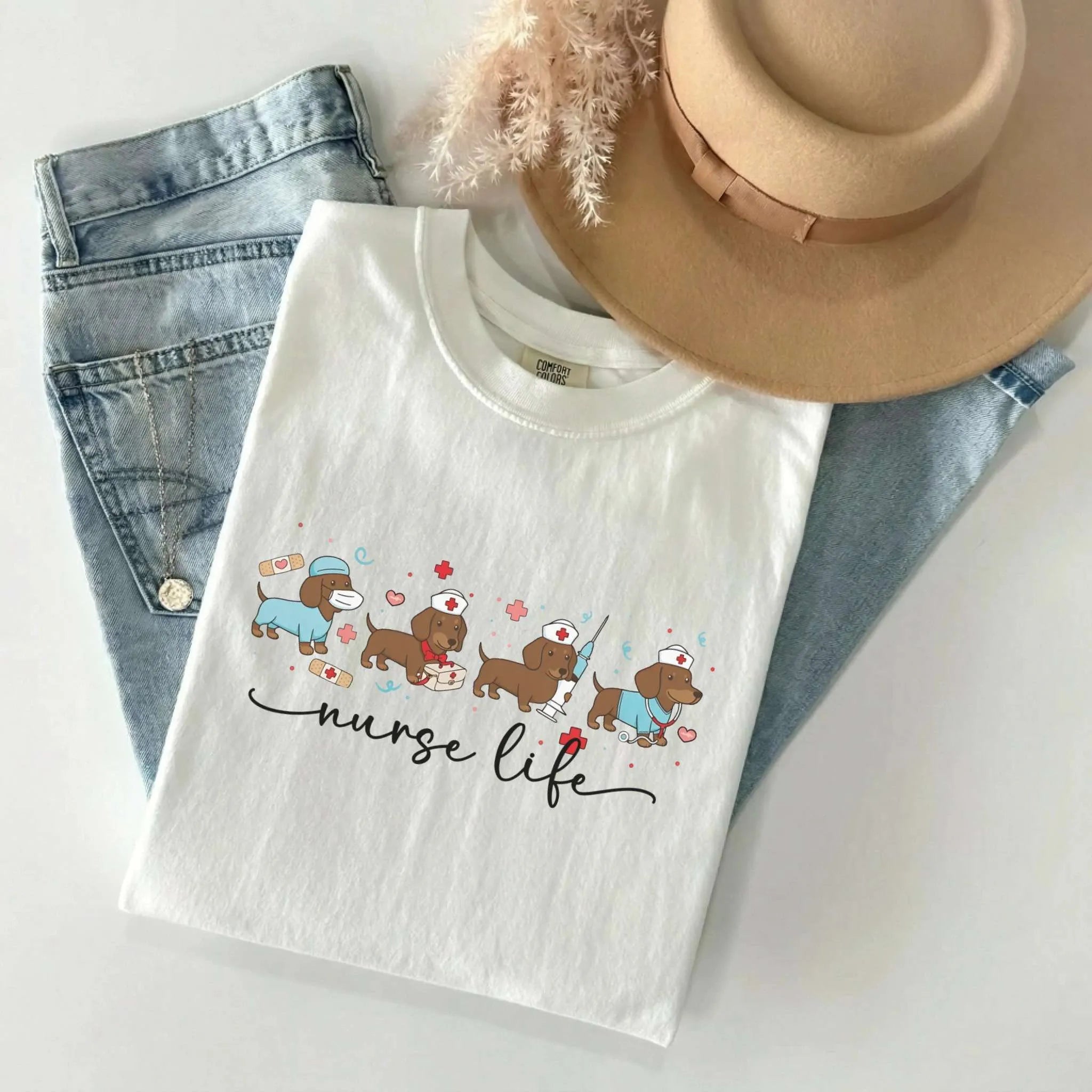 Nurse Life Dachshund Dog Comfort Colors Tee