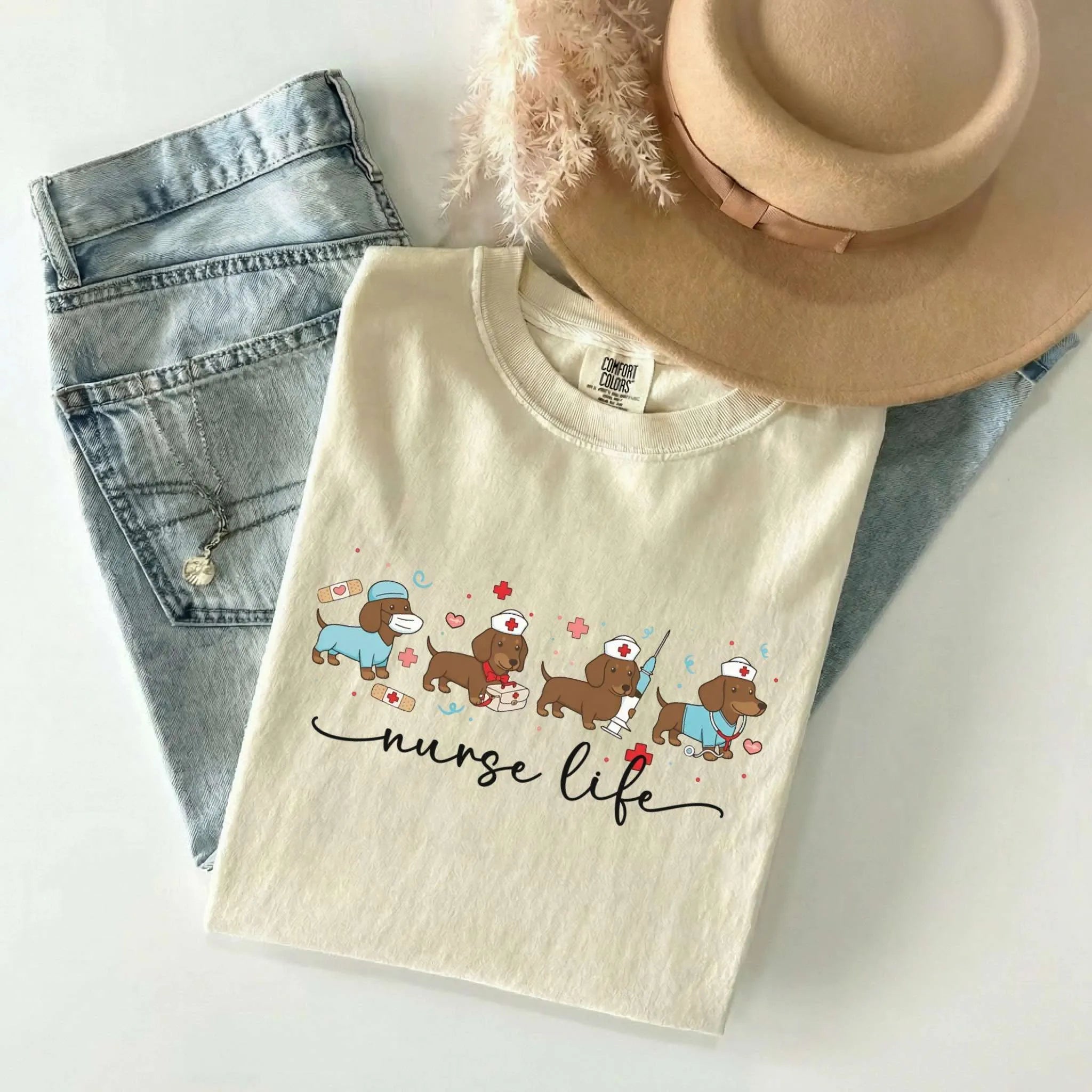 Nurse Life Dachshund Dog Comfort Colors Tee