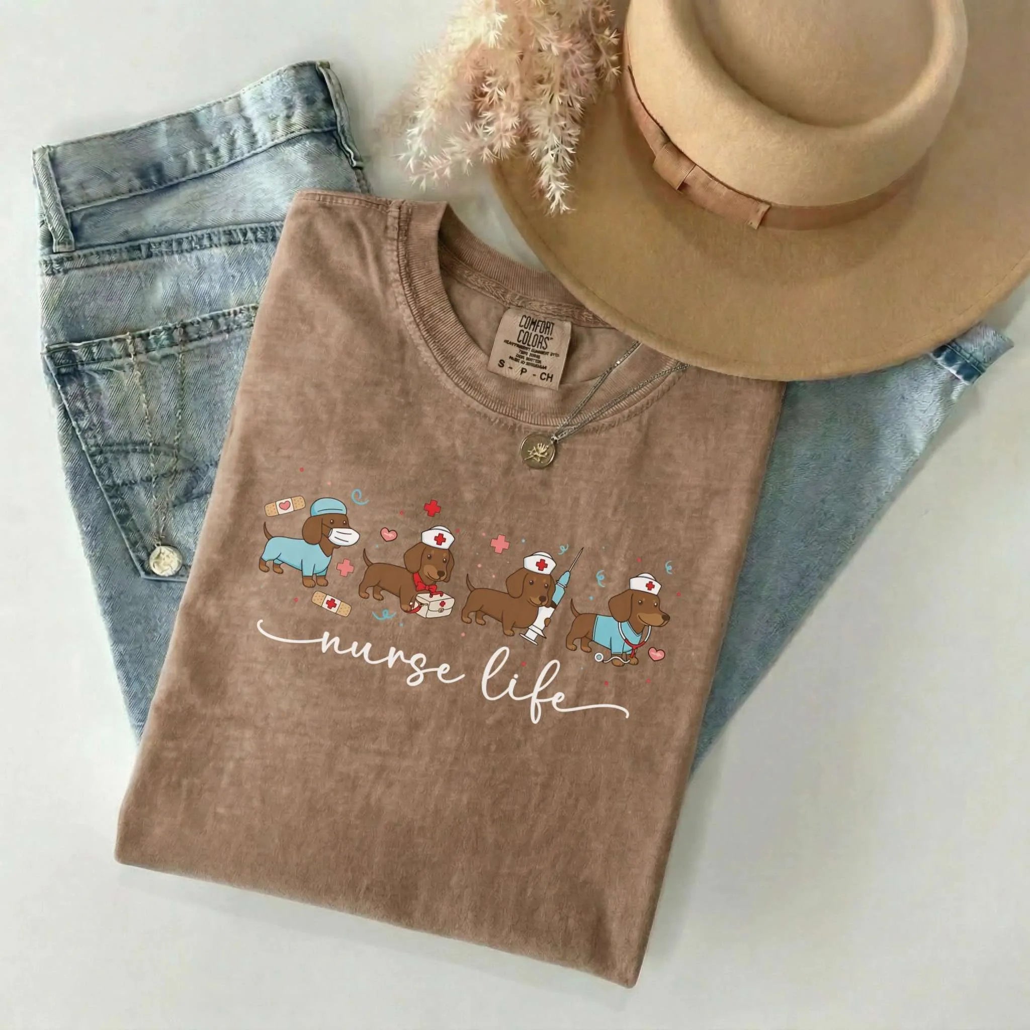 Nurse Life Dachshund Dog Comfort Colors Tee