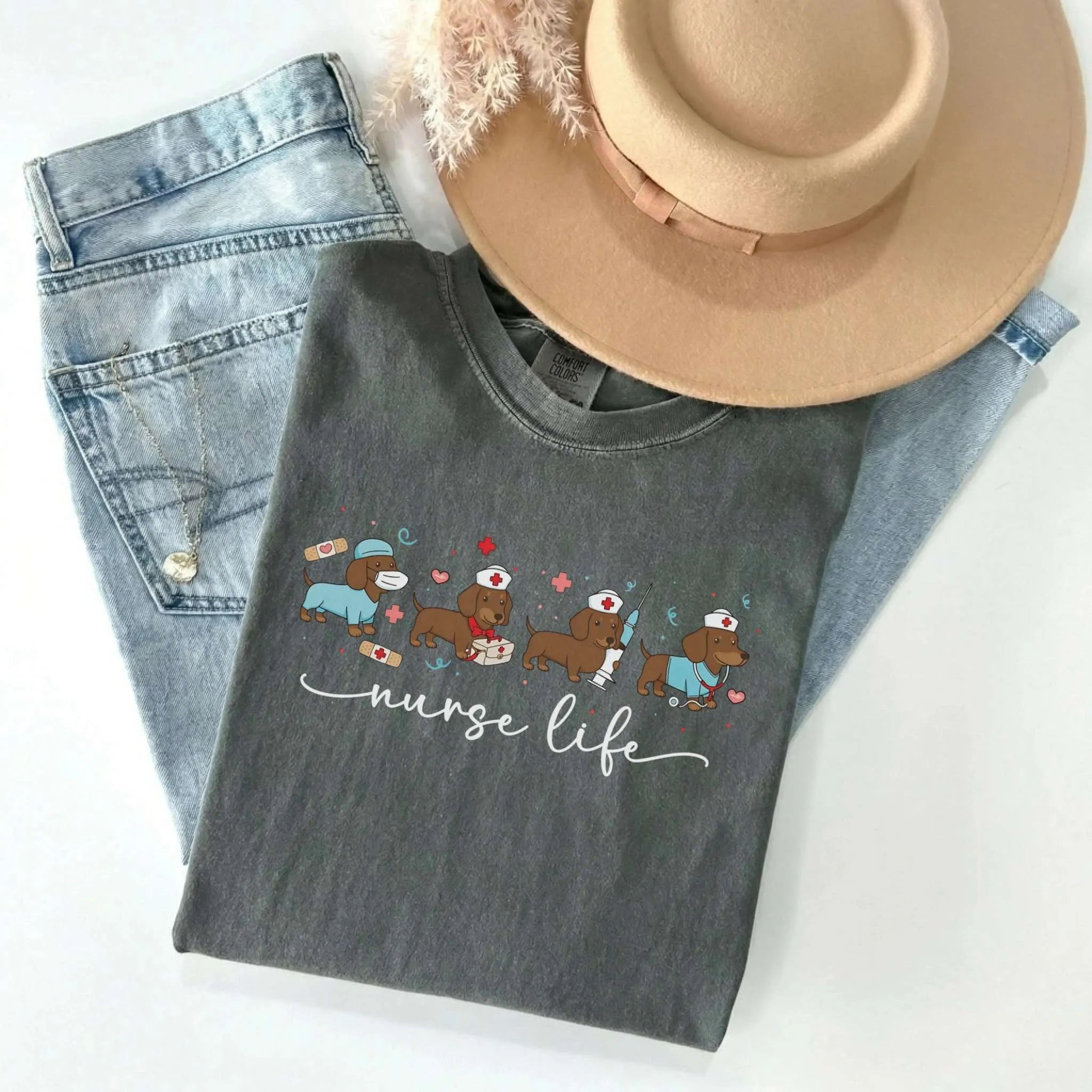 Nurse Life Dachshund Dog Comfort Colors Tee