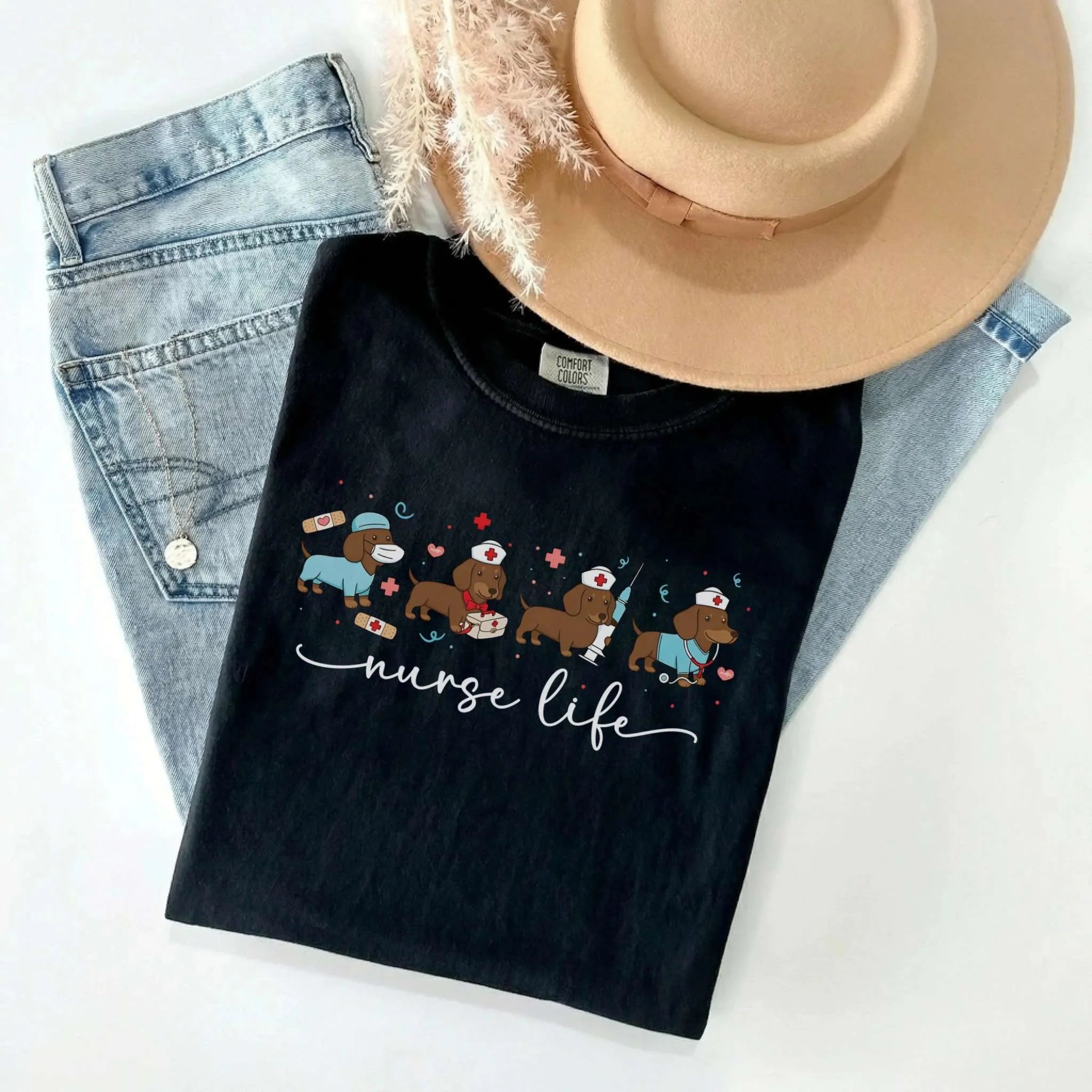 Nurse Life Dachshund Dog Comfort Colors Tee