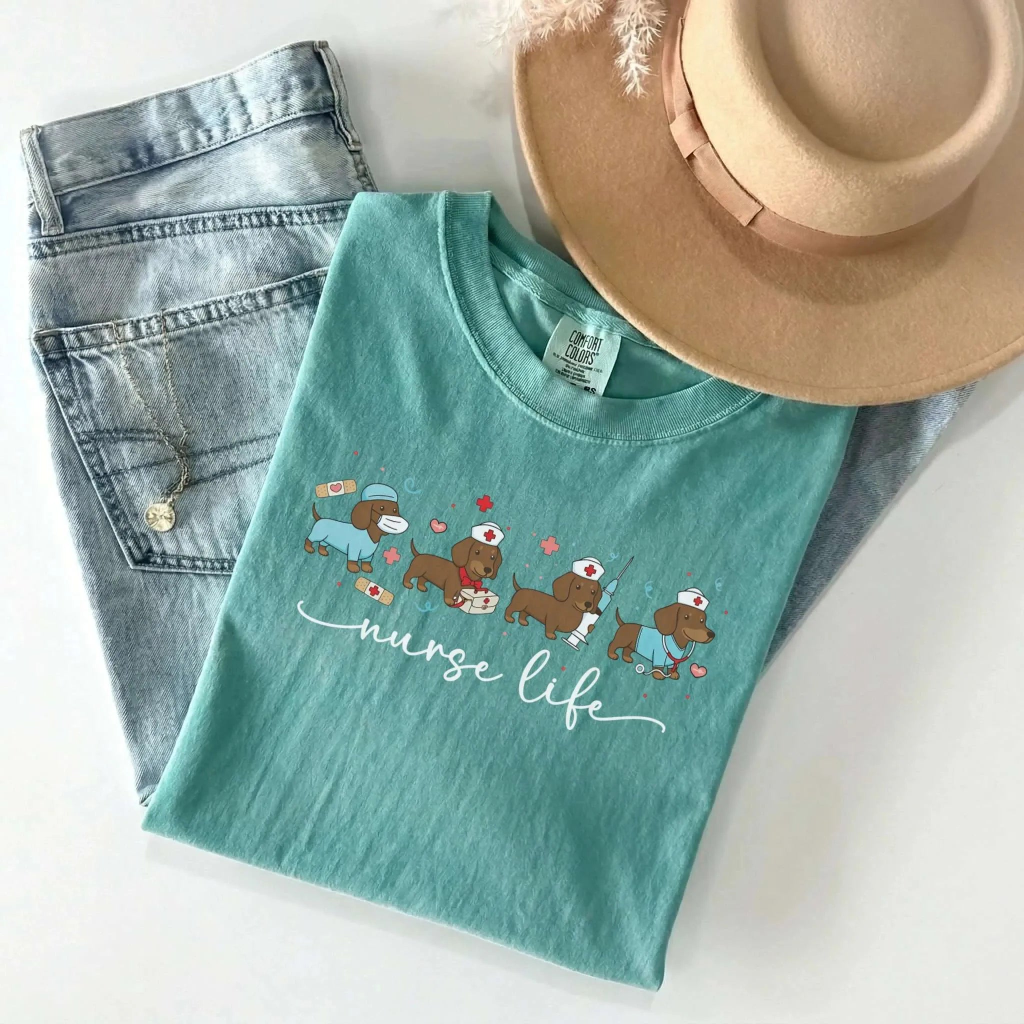 Nurse Life Dachshund Dog Comfort Colors Tee