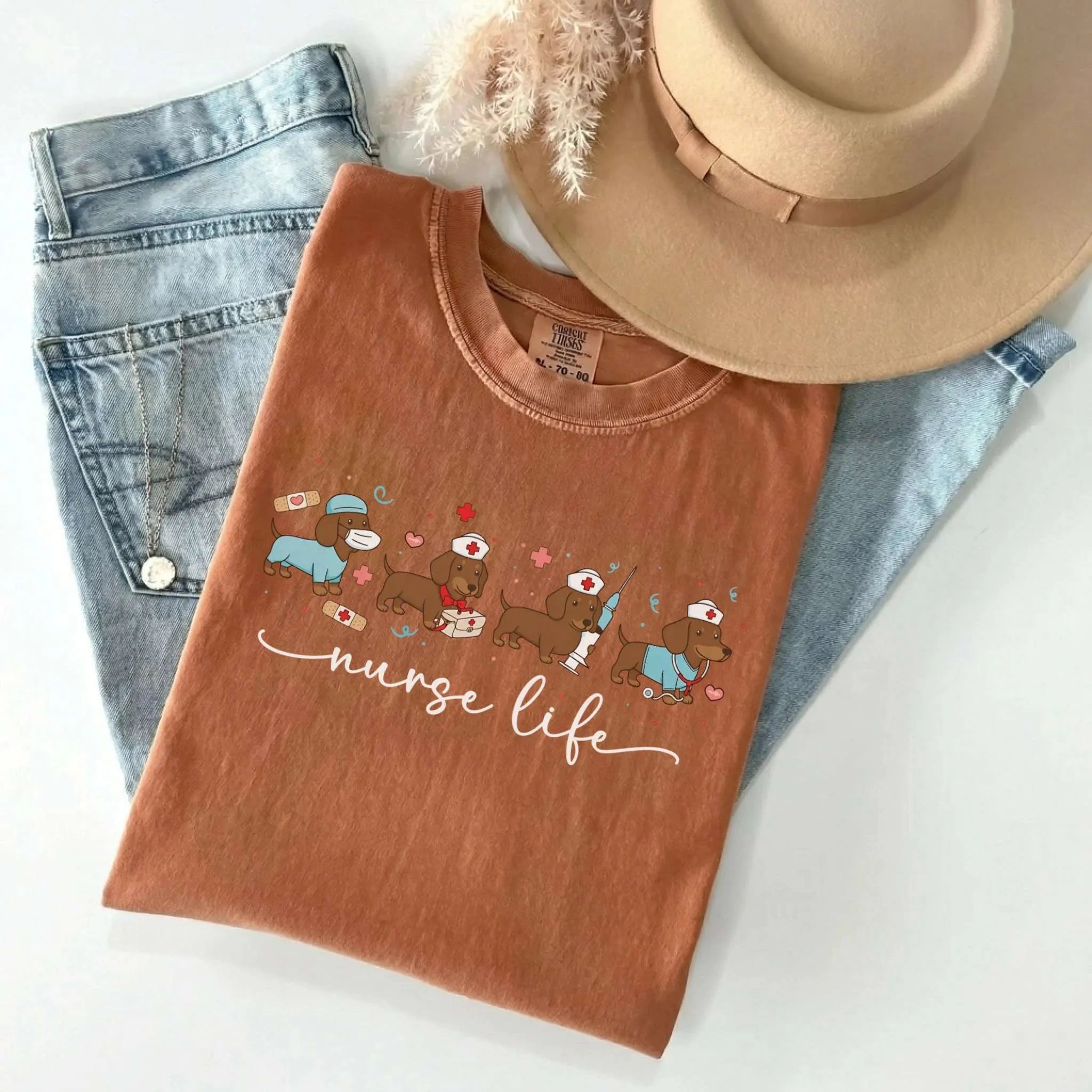 Nurse Life Dachshund Dog Comfort Colors Tee