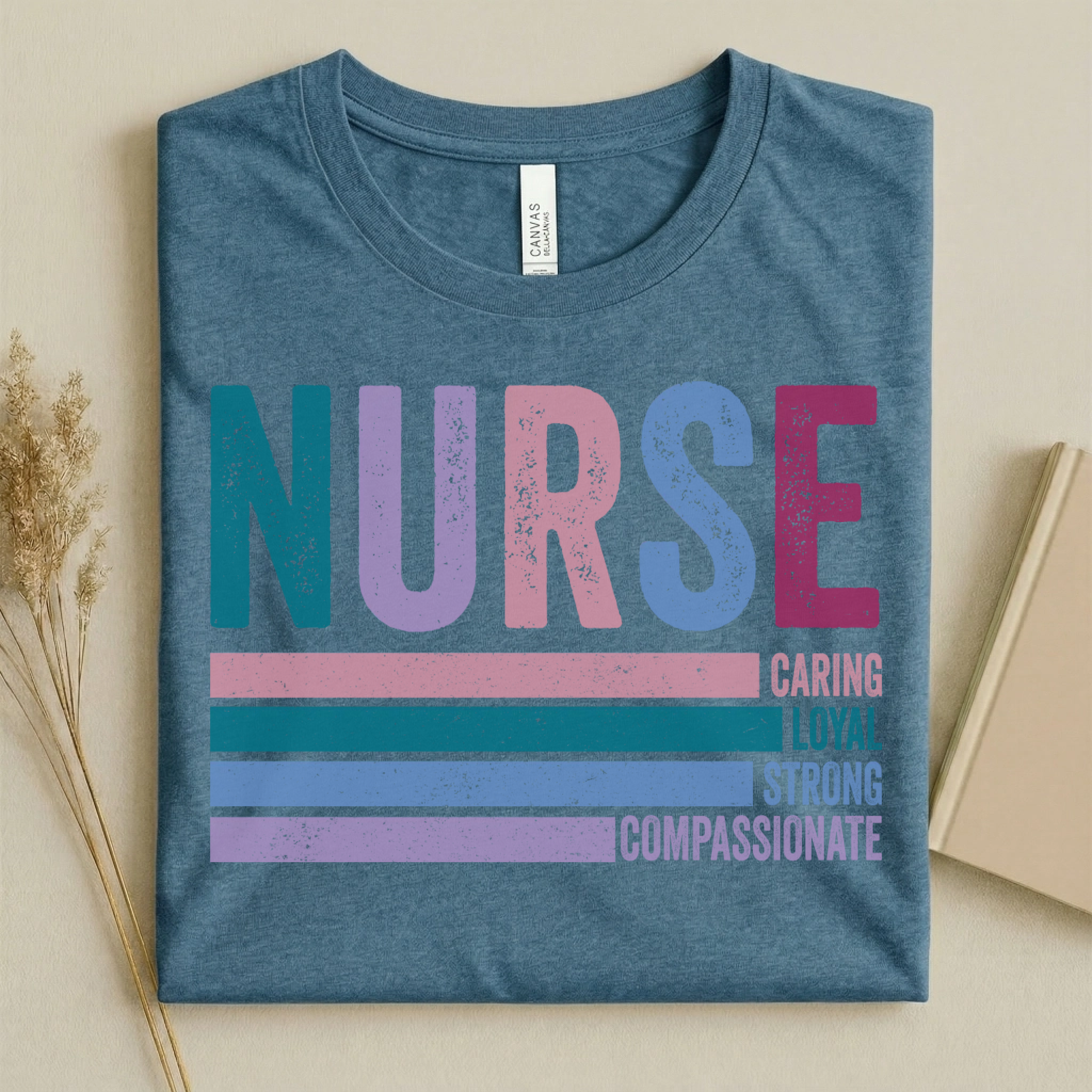 Nurse Caring Loyal Strong Compassionate Retro Nurse Tee