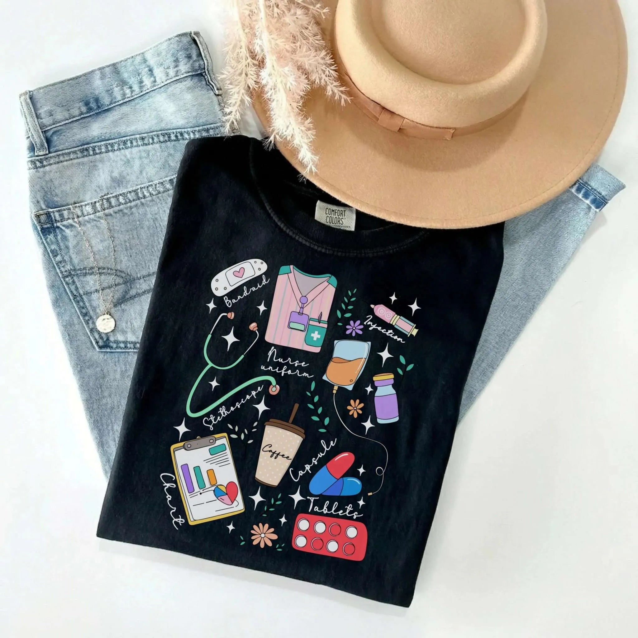 Nurse Things Collage Comfort Colors Tee