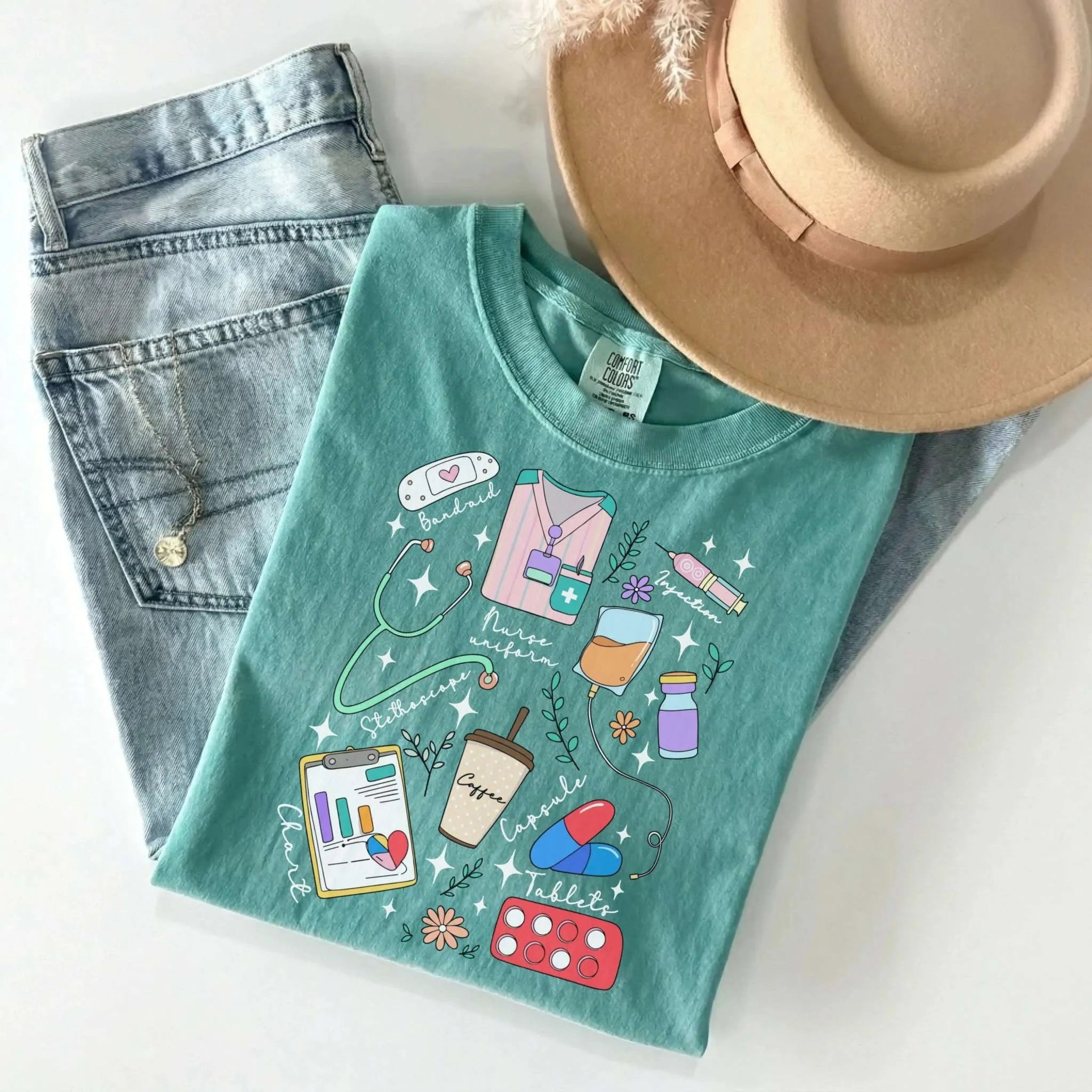 Nurse Things Collage Comfort Colors Tee