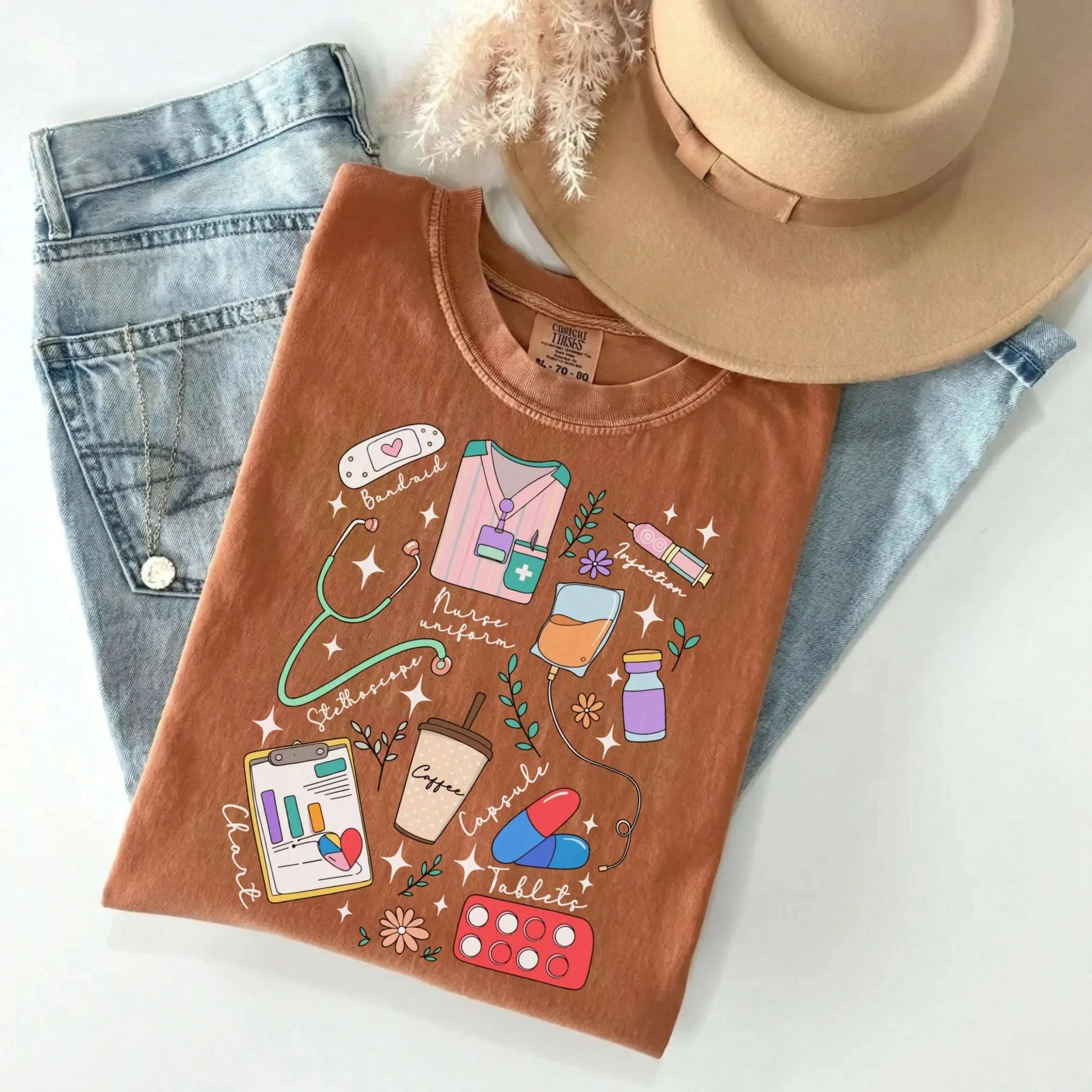 Nurse Things Collage Comfort Colors Tee