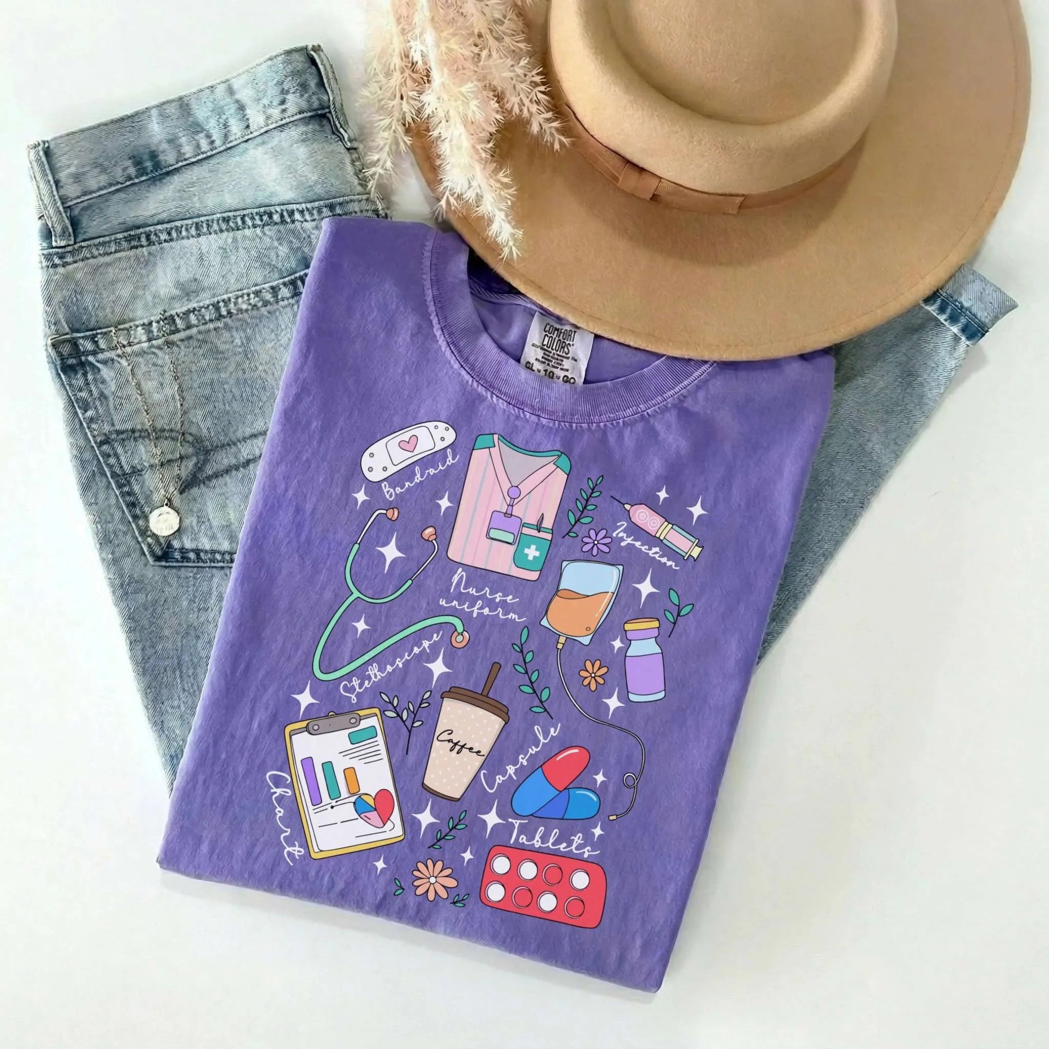 Nurse Things Collage Comfort Colors Tee