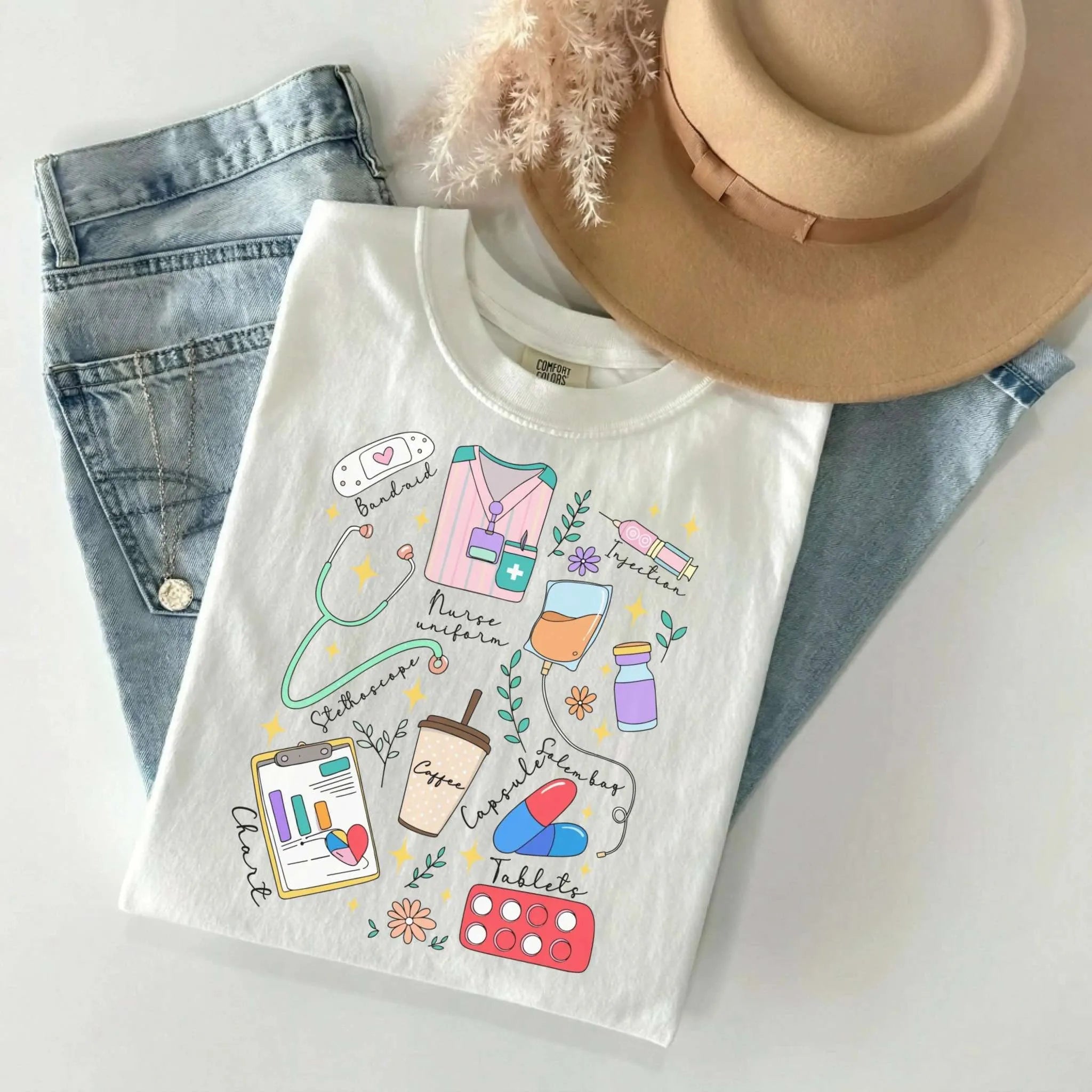 Nurse Things Collage Comfort Colors Tee