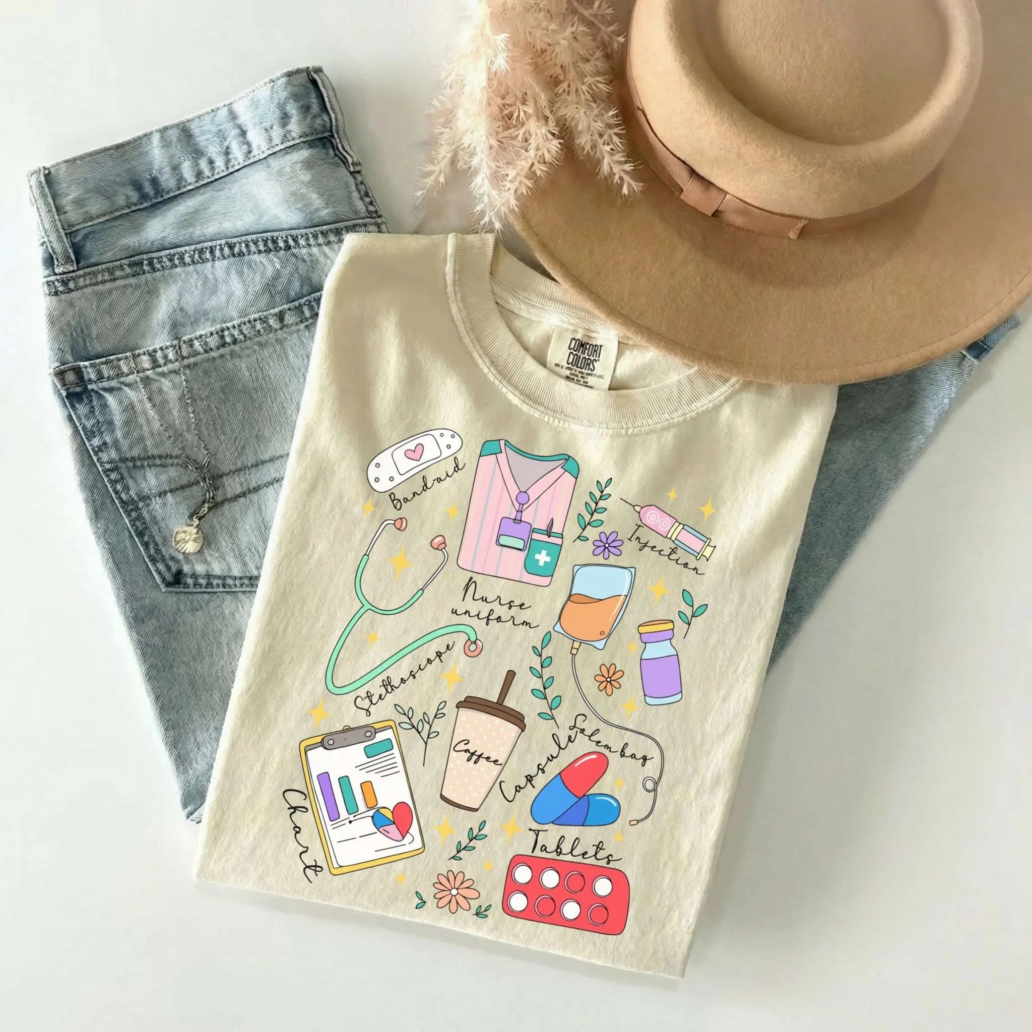 Nurse Things Collage Comfort Colors Tee