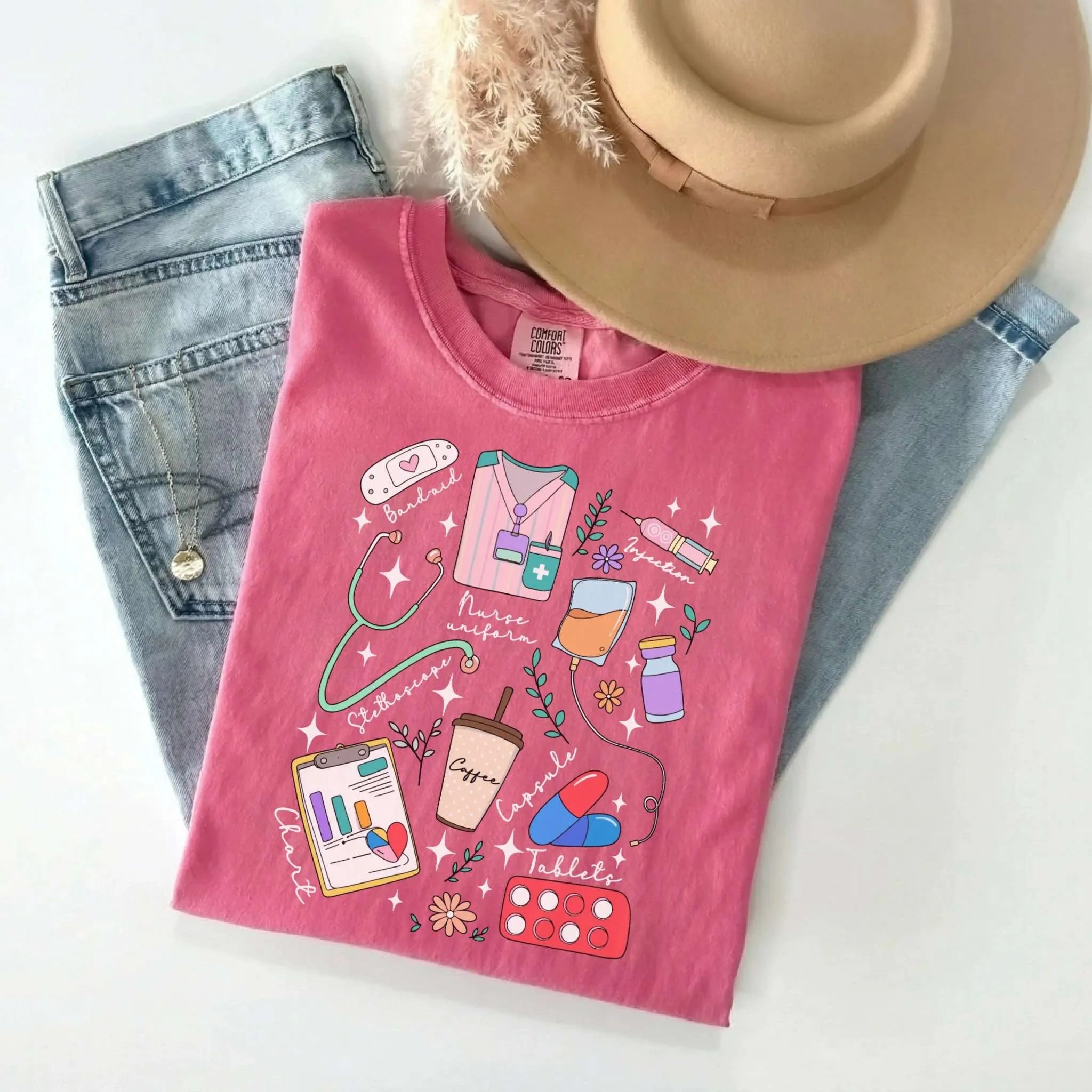 Nurse Things Collage Comfort Colors Tee