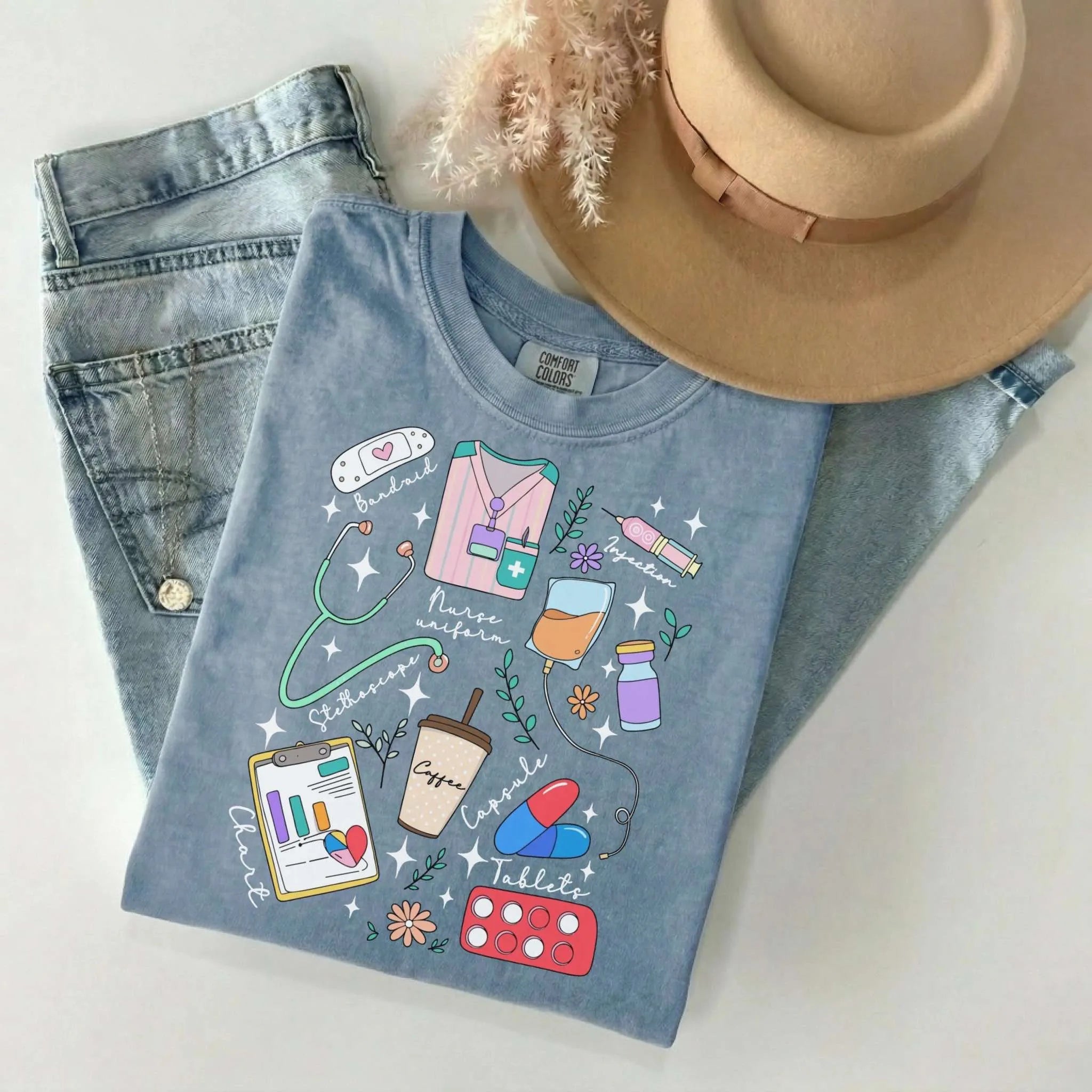 Nurse Things Collage Comfort Colors Tee