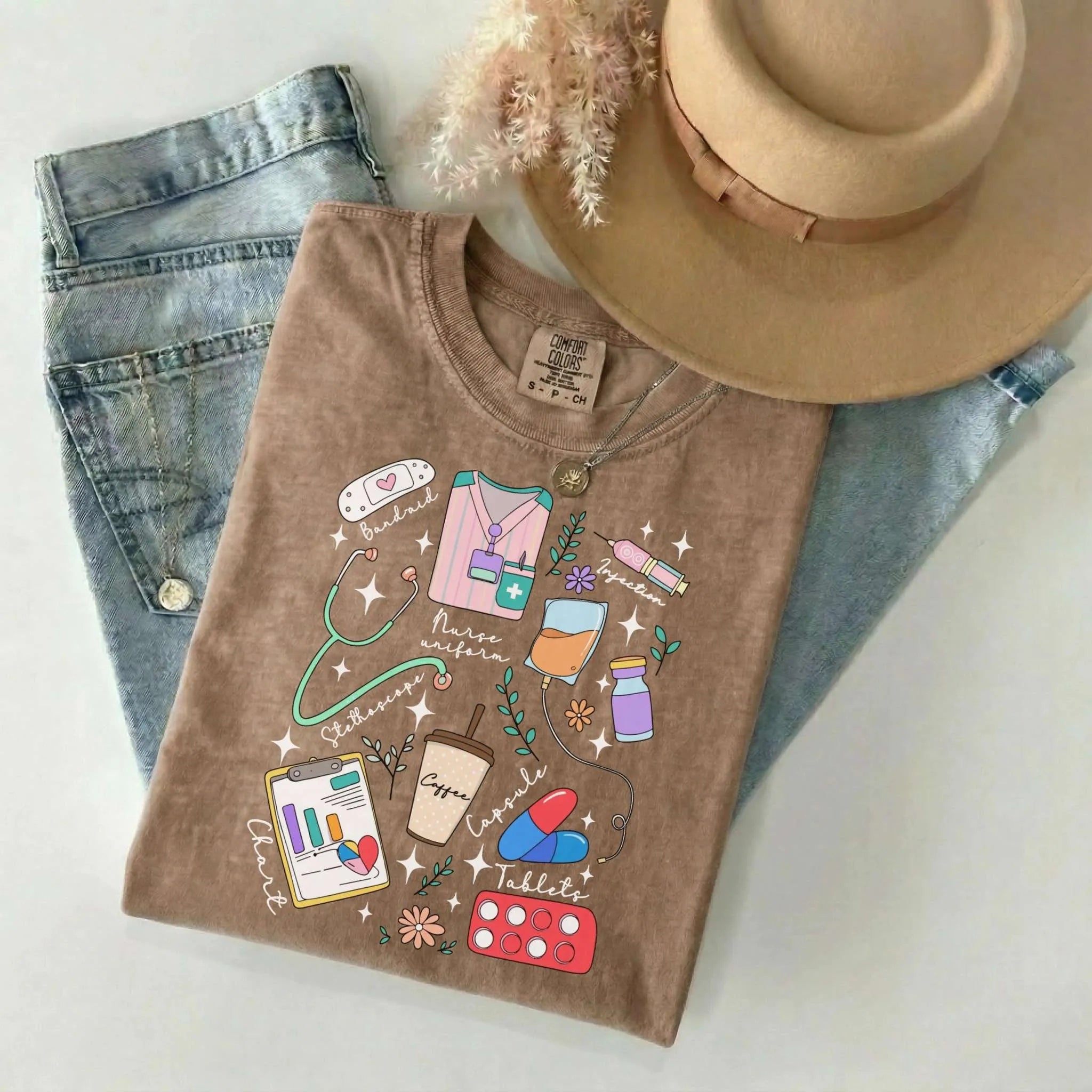 Nurse Things Collage Comfort Colors Tee