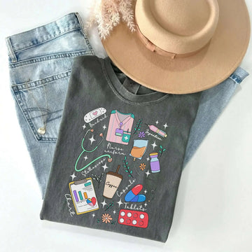Nurse Things Collage Comfort Colors Tee