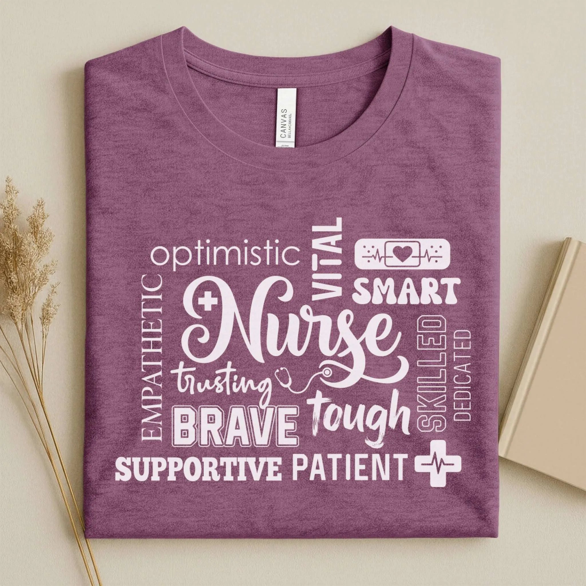 Nurse Word Cloud Empathetic Brave Strong Nurse T-Shirt