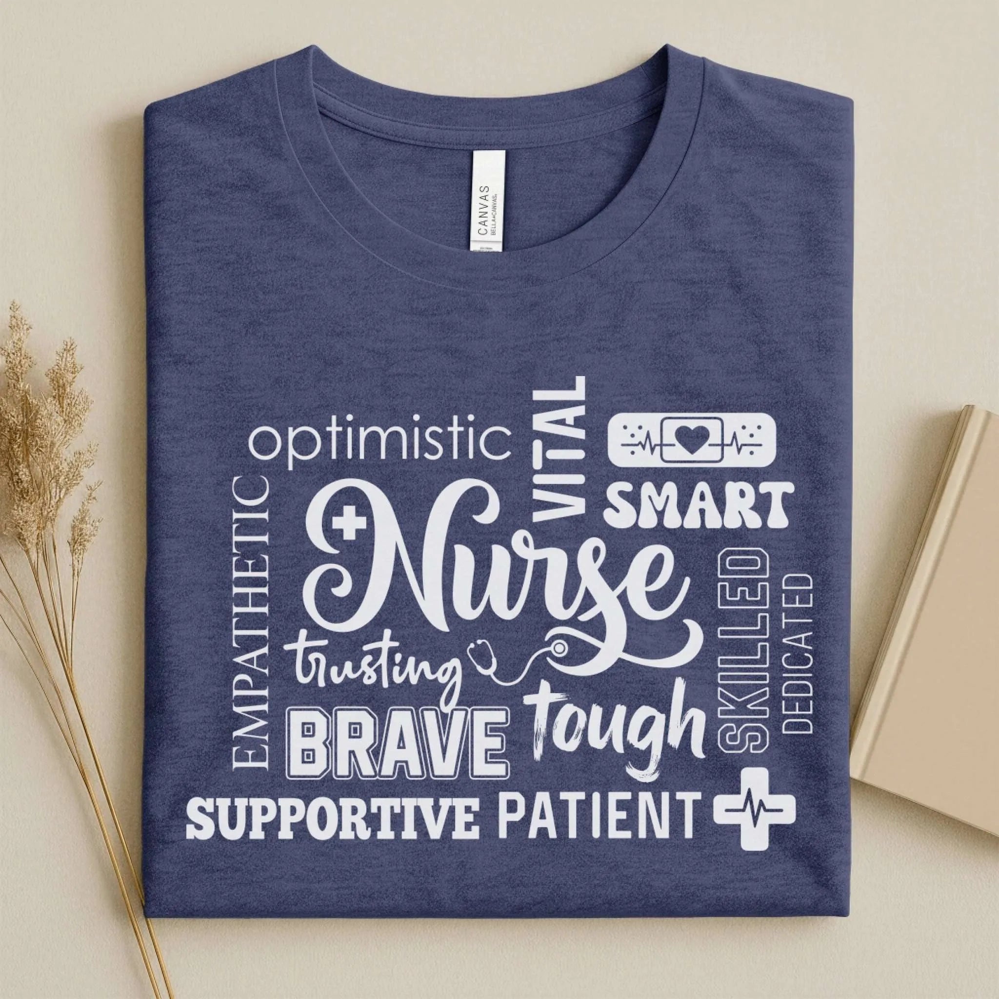 Nurse Word Cloud Empathetic Brave Strong Nurse T-Shirt