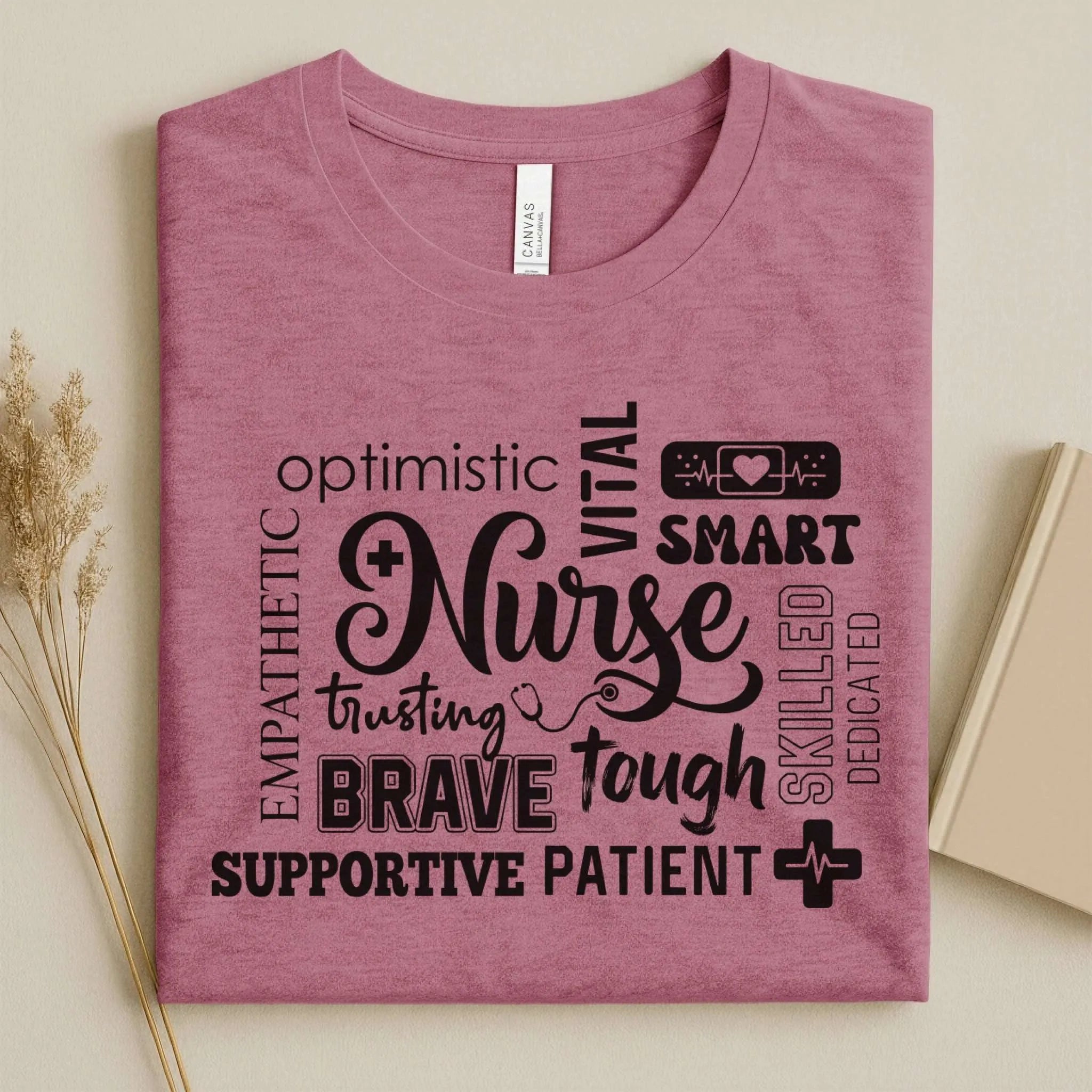 Nurse Word Cloud Empathetic Brave Strong Nurse T-Shirt