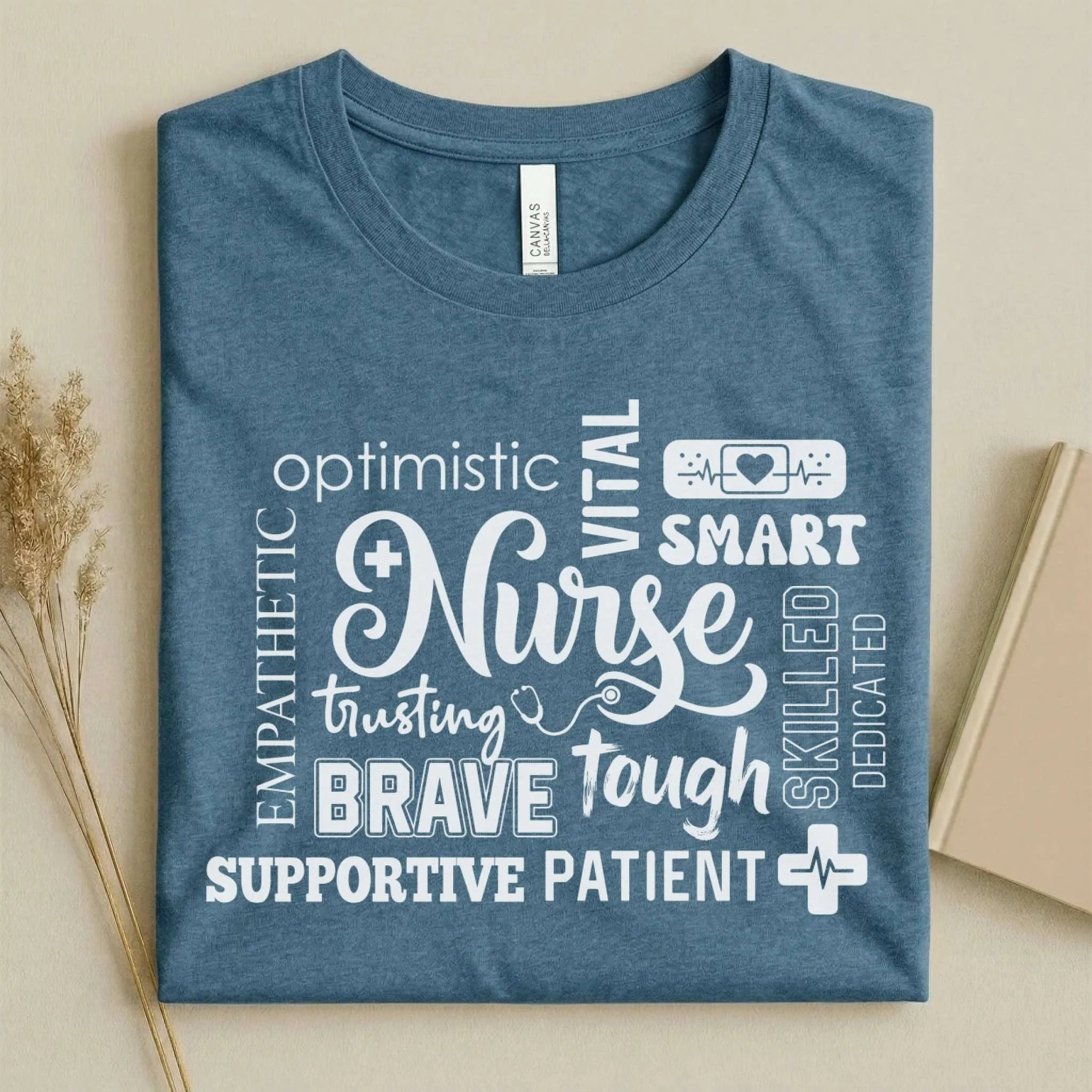 Nurse Word Cloud Empathetic Brave Strong Nurse T-Shirt