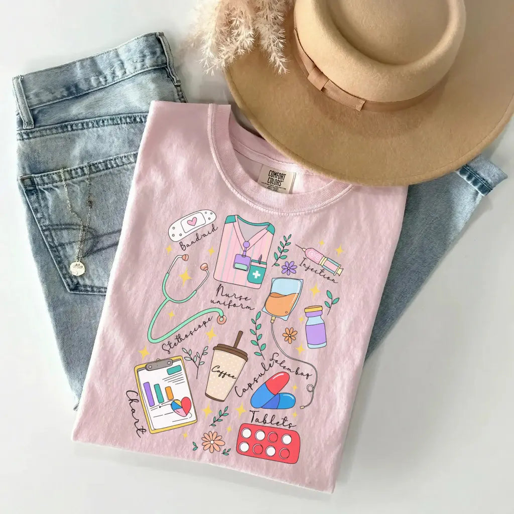 Nurse Things Collage Comfort Colors Tee