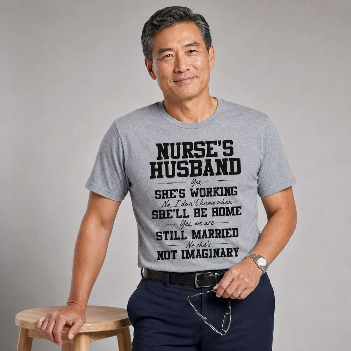 Nurse's Husband Funny Nurse Tee